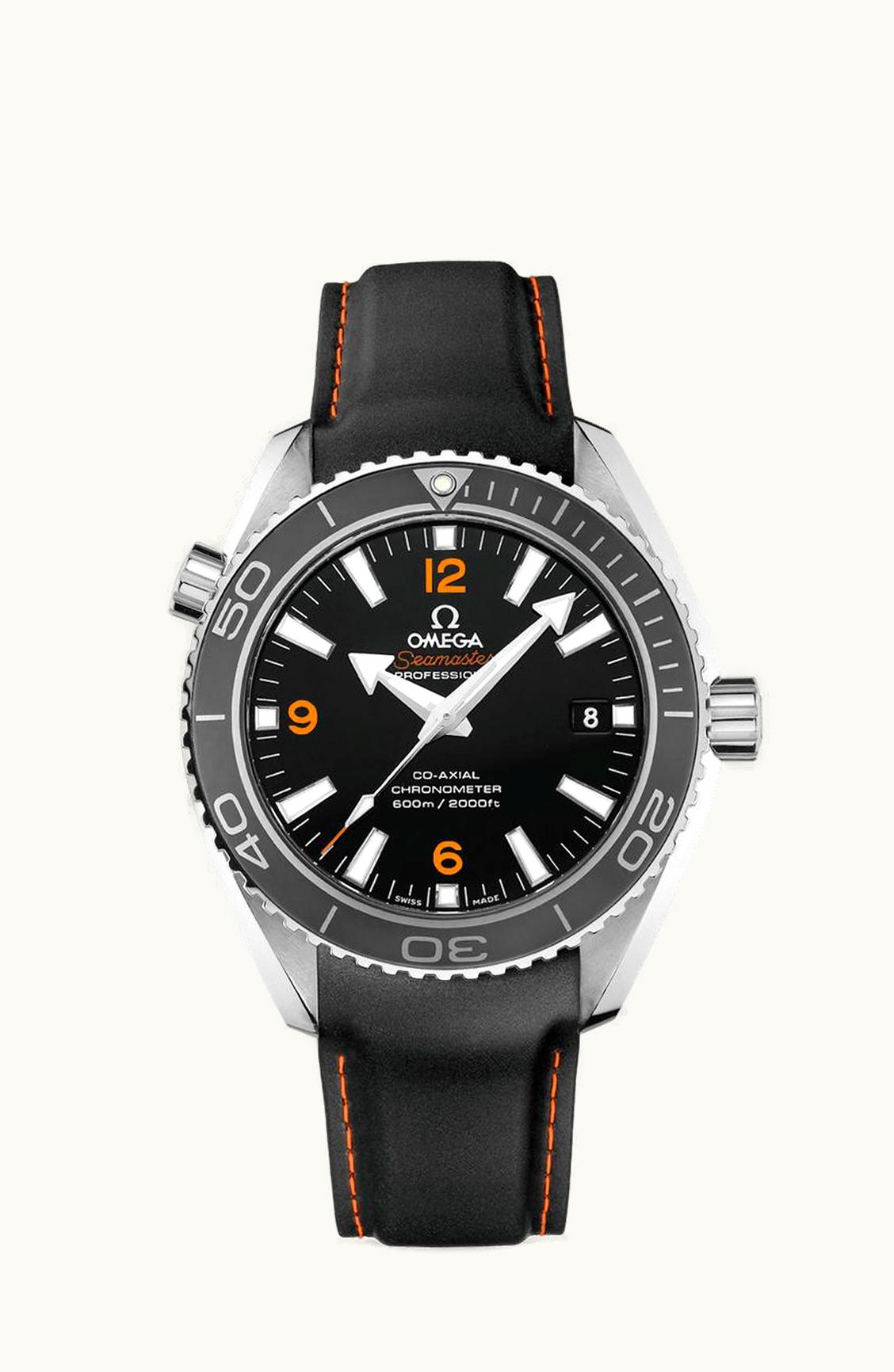 Omega Seamaster Planet Ocean 600M Co-Axial 42 Stainless Steel / Orange Numerals / Rubber