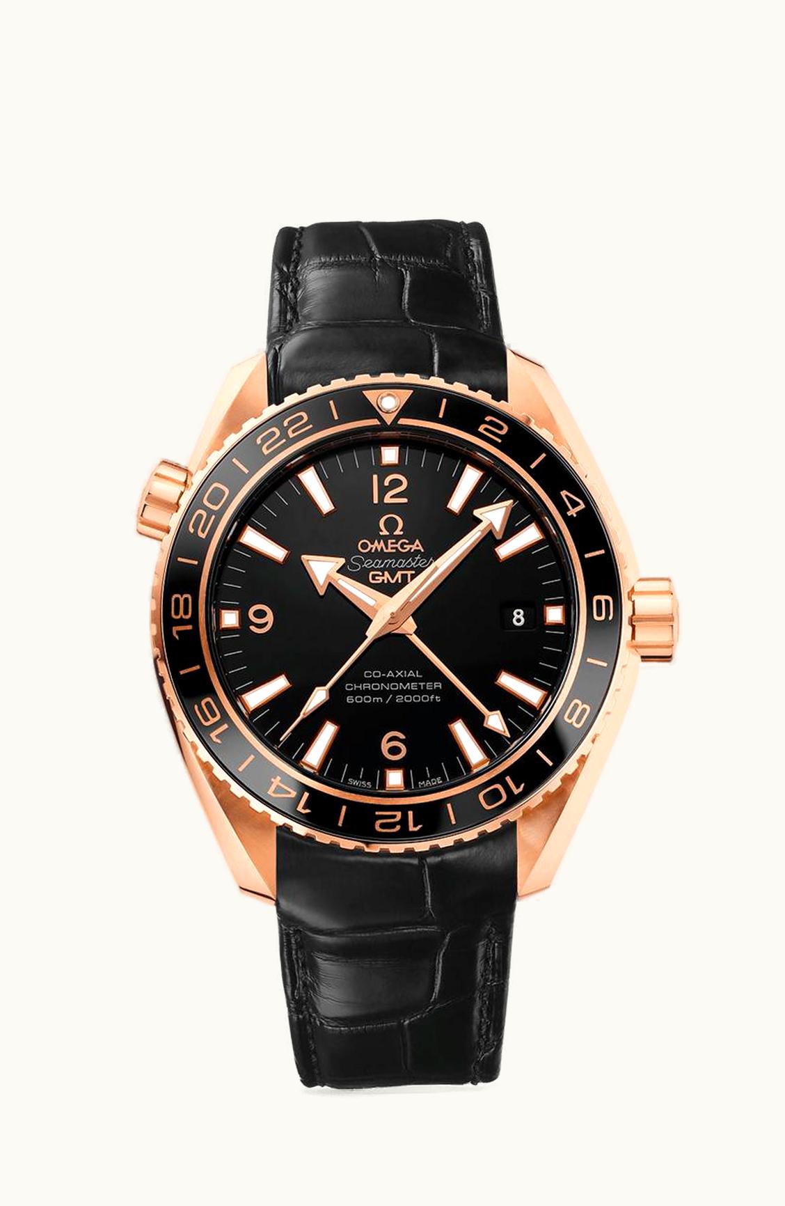 Omega Seamaster Planet Ocean 600M Co-Axial 43.5 GMT Red Gold / Ceragold / Alligator