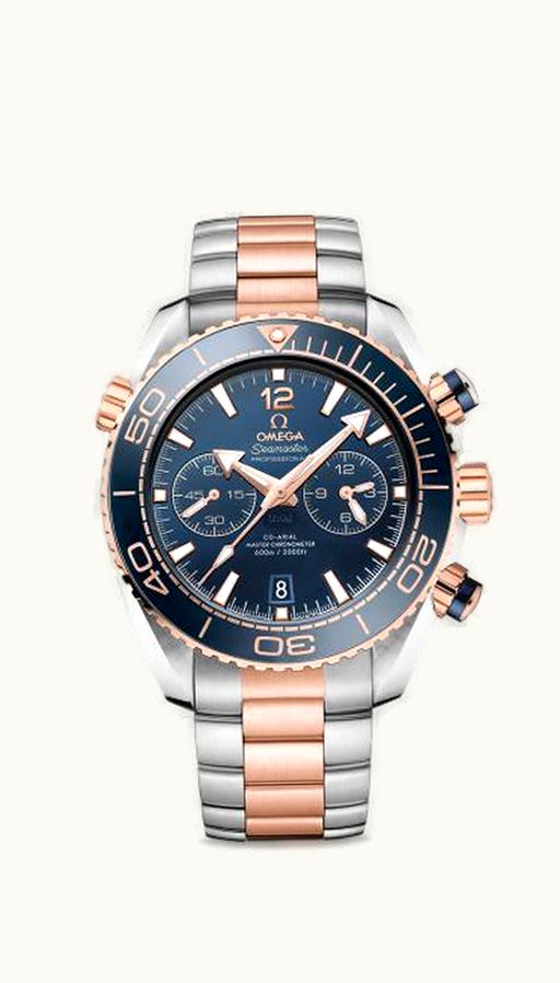 Omega Seamaster Planet Ocean 600M Co-Axial 45.5 Master Chronometer Chronograph Stainless Steel / Sedna Gold / Blue / Bracelet