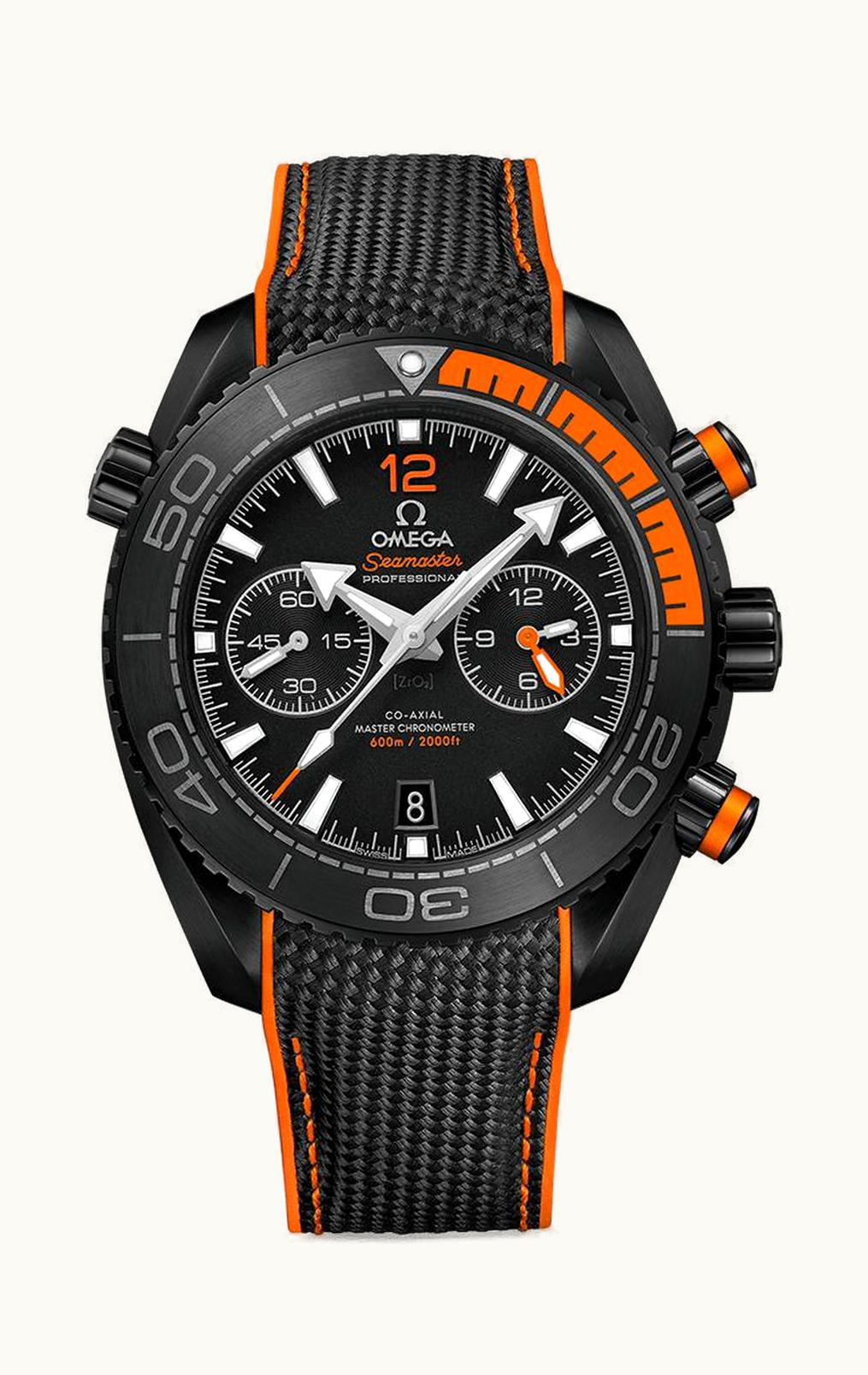 Omega Seamaster Planet Ocean 600M Co-Axial 45.5 Master Chronometer Chronograph Deep Black Orange