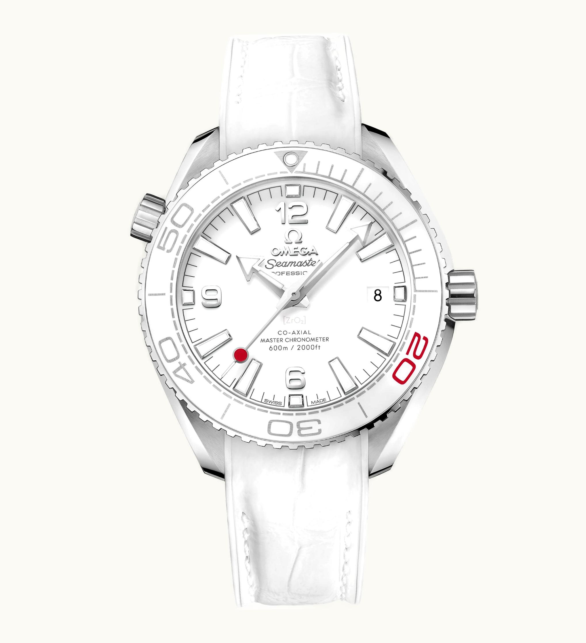 Omega Seamaster Planet Ocean 600M Co-Axial 39.5 Master Chronometer Stainless Steel / White / Alligator