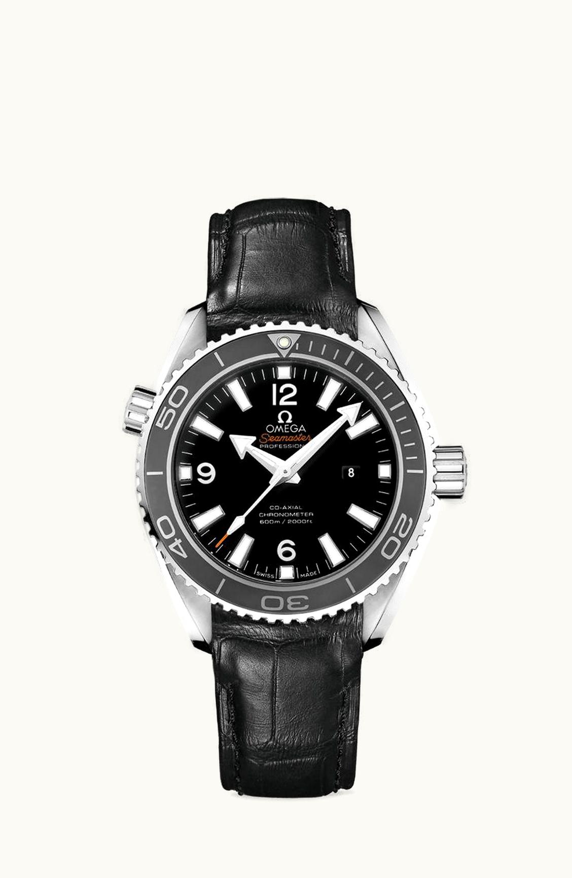 Omega Seamaster Planet Ocean 600M Co-Axial 37.5 Stainless Steel / Black / Alligator