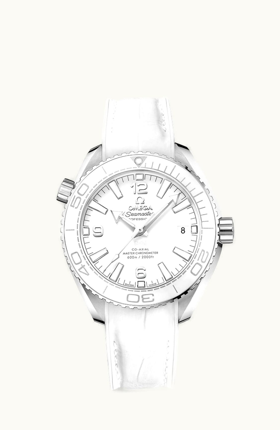 Omega Seamaster Planet Ocean 600M Co-Axial 39.5 Master Chronometer Stainless Steel / White / Alligator