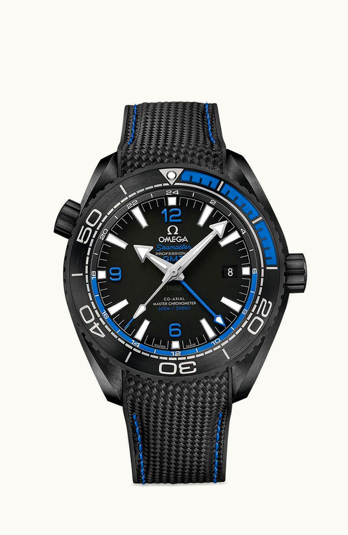 Omega Seamaster Planet Ocean 600M Co-Axial 45.5 Master Chronometer GMT Deep Black Blue
