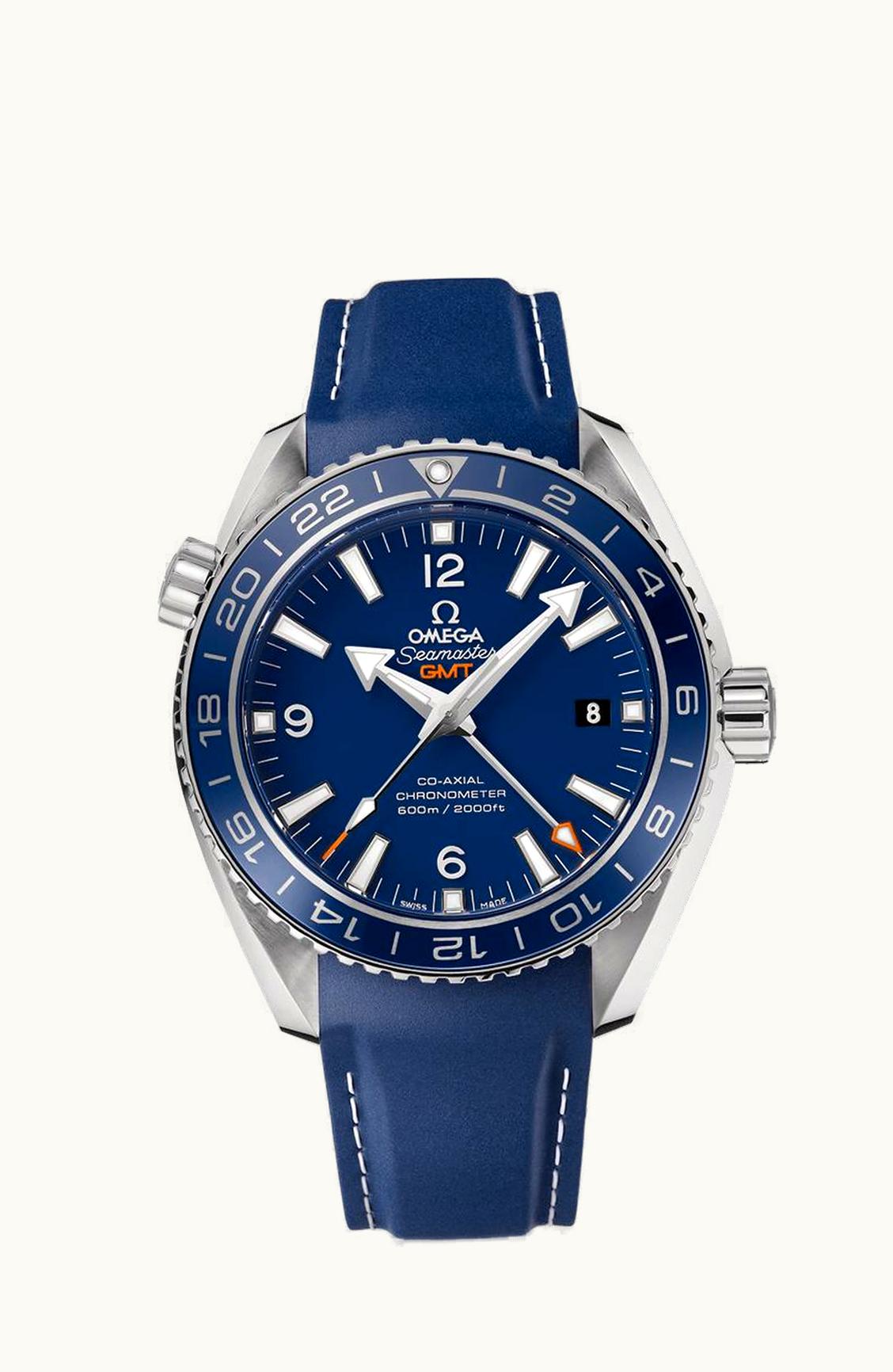 Omega Seamaster Planet Ocean 600M Co-Axial 43.5 GMT Titanium / Blue / Rubber