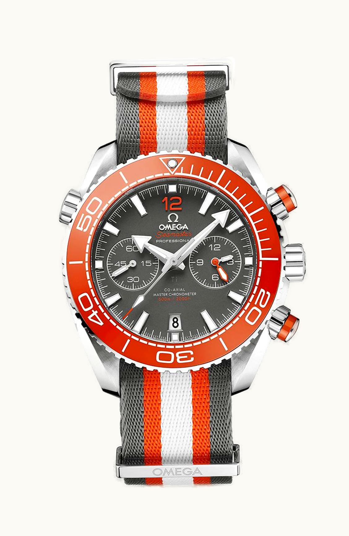 Omega Seamaster Planet Ocean 600M Co-Axial 45.5 Master Chronometer Chronograph Stainless Steel / Grey / NATO