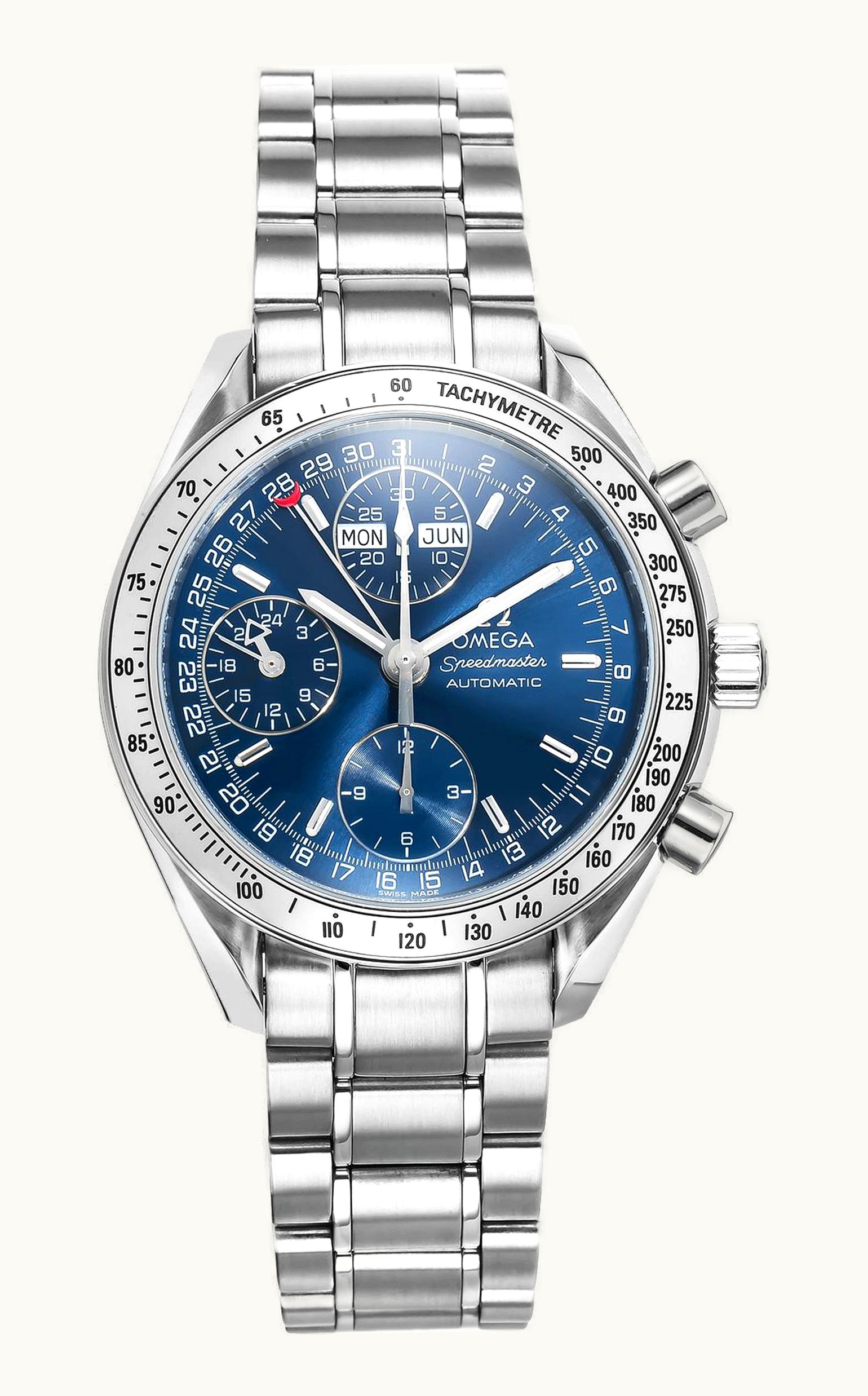 Omega Speedmaster Day-Date 39 Stainless Steel / Blue / Bracelet