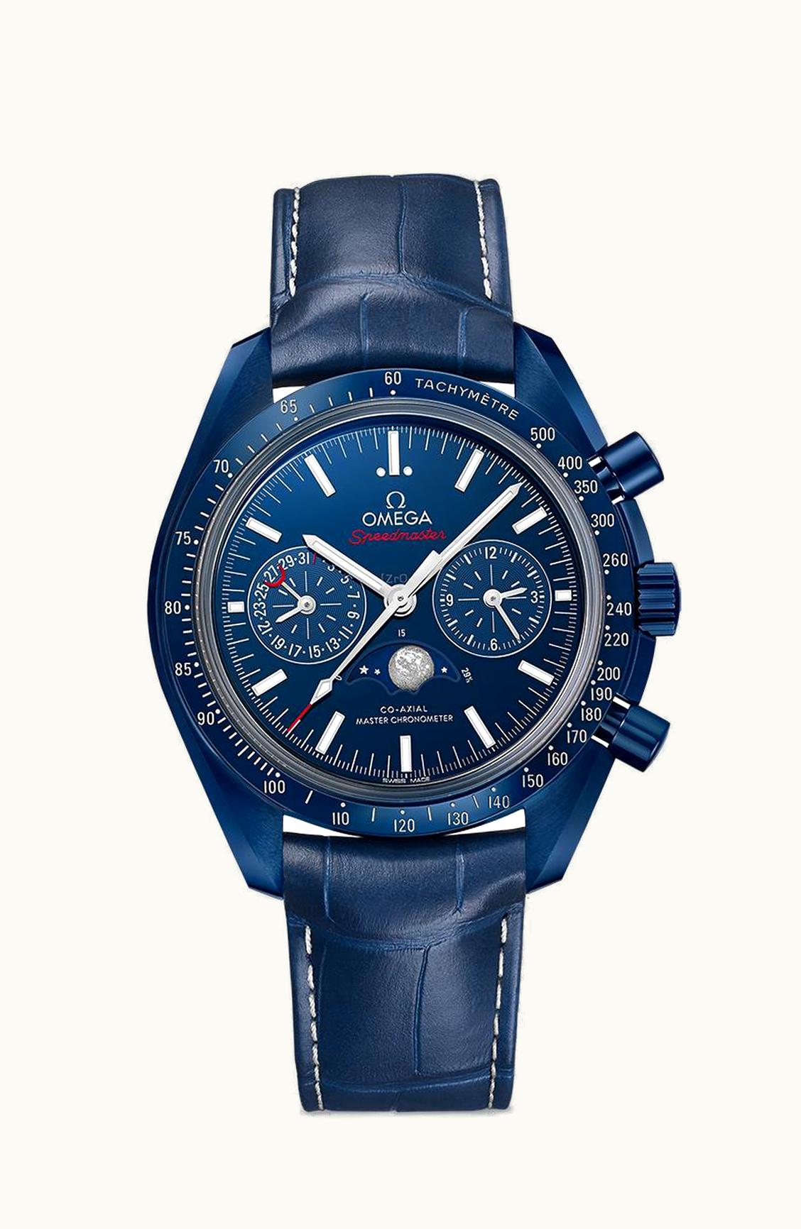 Omega Speedmaster Moonphase Chronograph Master Chronometer Blue Side of the Moon
