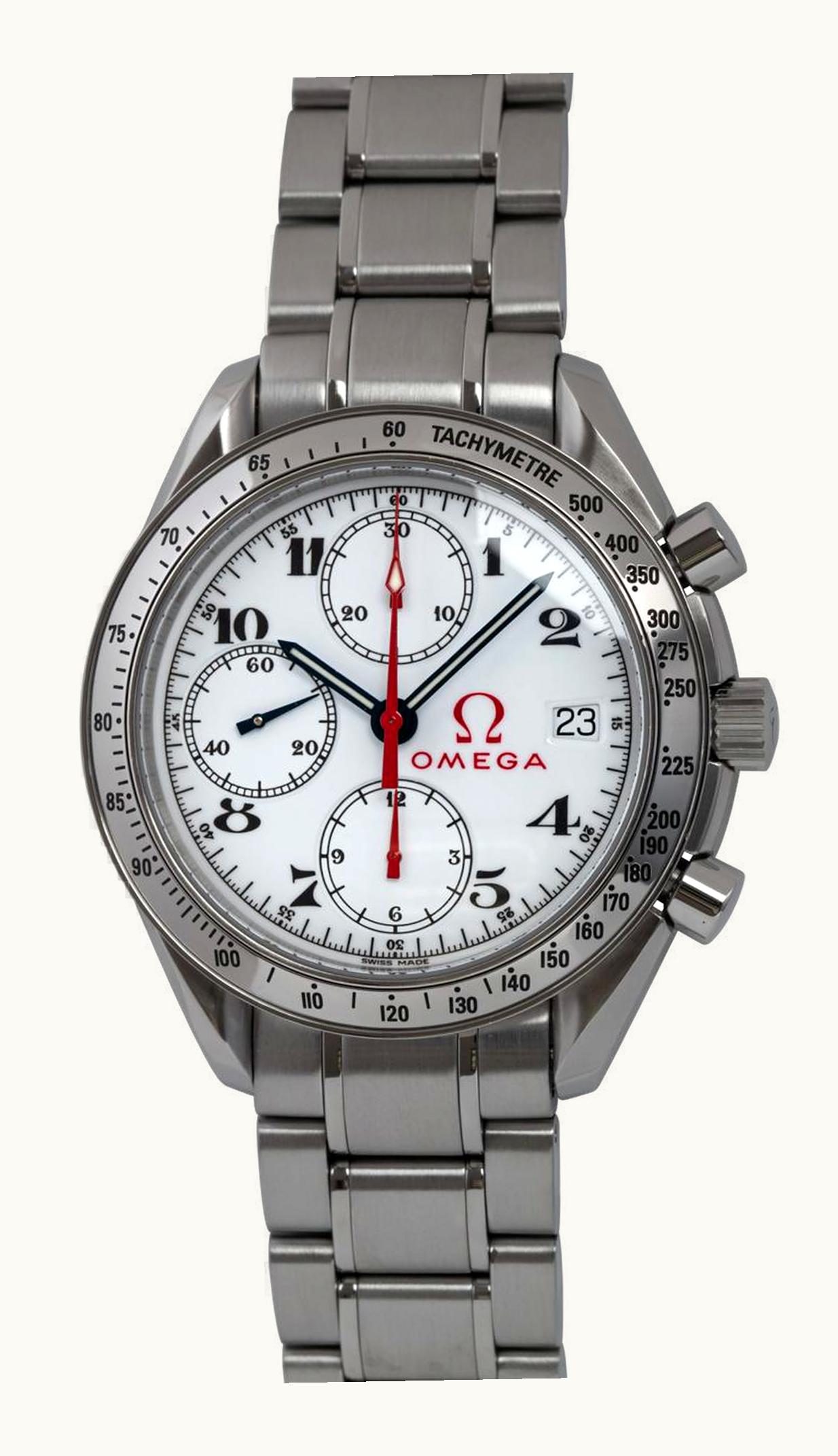 Omega Speedmaster Date 40 Stainless Steel / White / Bracelet / Olympic Los Angeles 1932