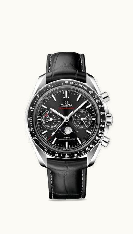 Omega Speedmaster Moonphase Chronograph Master Chronometer Stainless Steel / Black