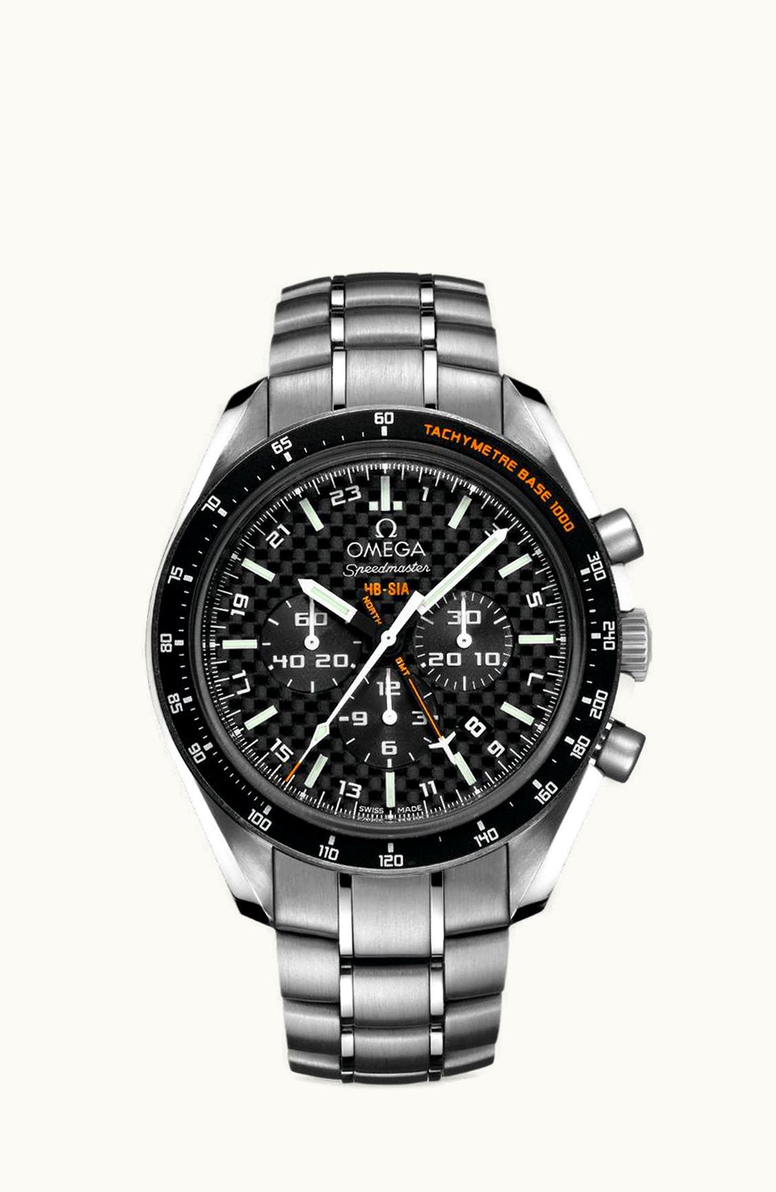 Omega Speedmaster HB-SIA Co-Axial GMT Titanium / Black Carbon / Bracelet