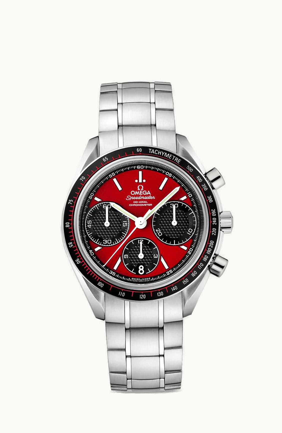Omega Speedmaster Racing Co-Axial Chronograph Stianless Steel / Red / Bracelet