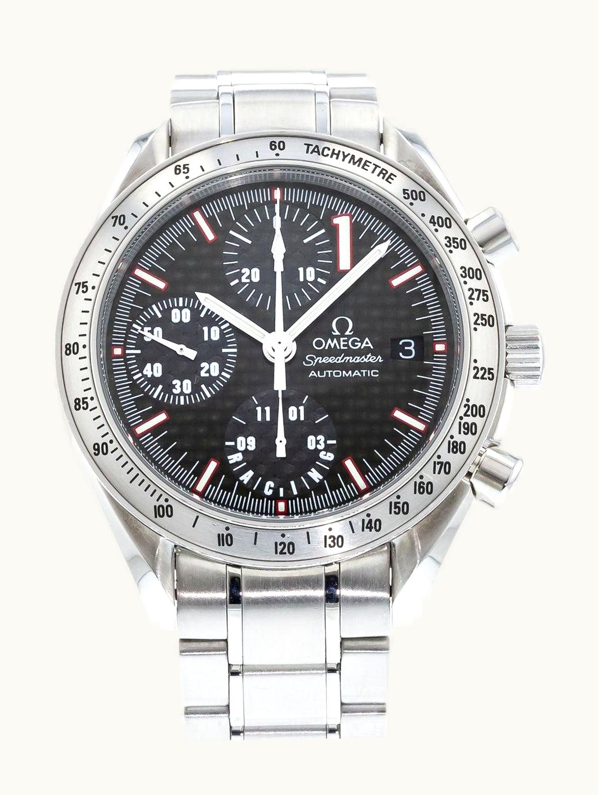 Omega Speedmaster Date 40 Stainless Steel / Carbon / Bracelet / Schumacher 2001