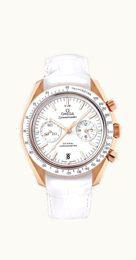Omega Speedmaster Moonwatch Co-Axial Orange Gold / White