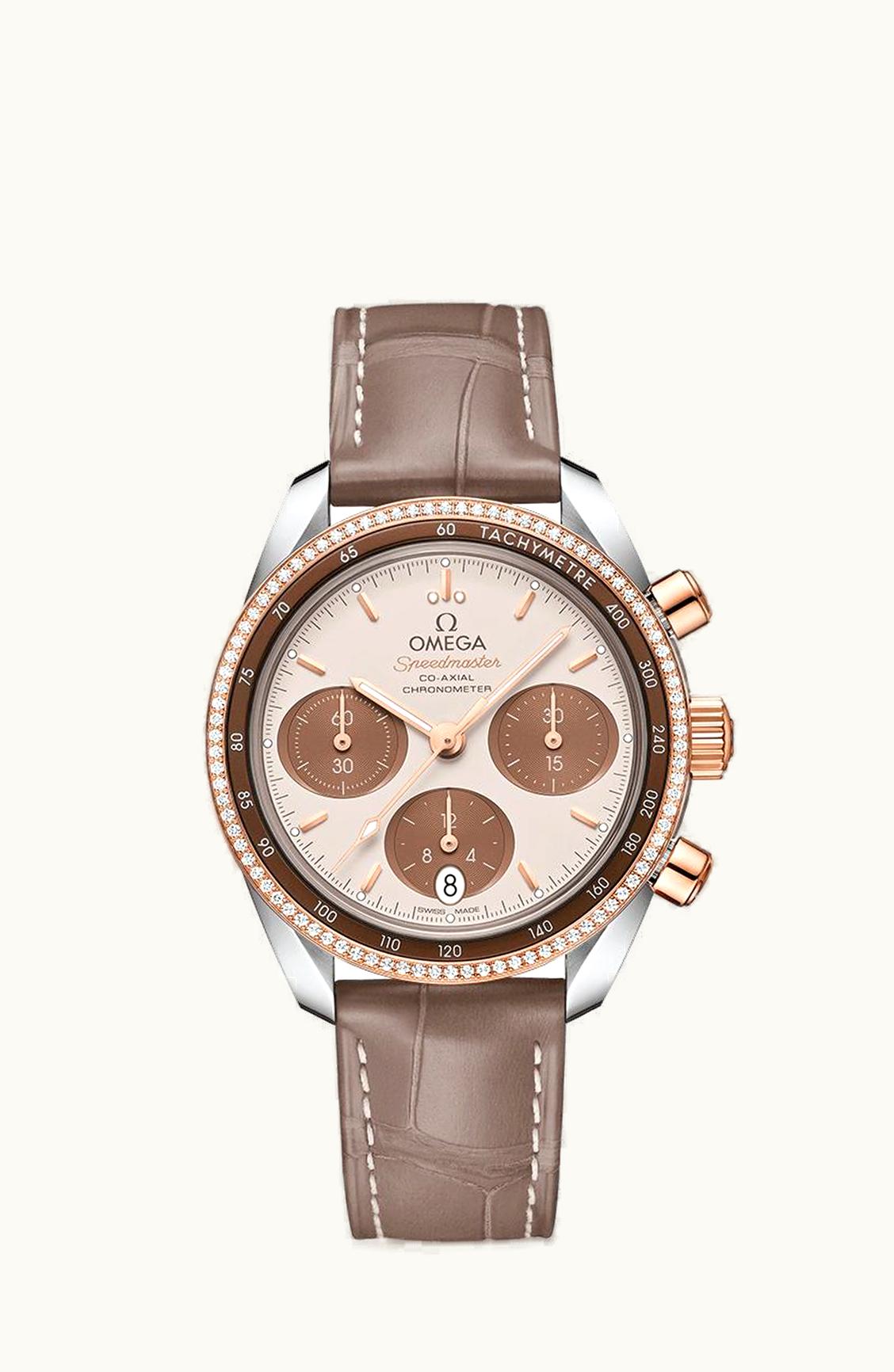 Omega Speedmaster Co-Axial 38 Stainless Steel / Sedna Gold / Diamond / Cappuccino