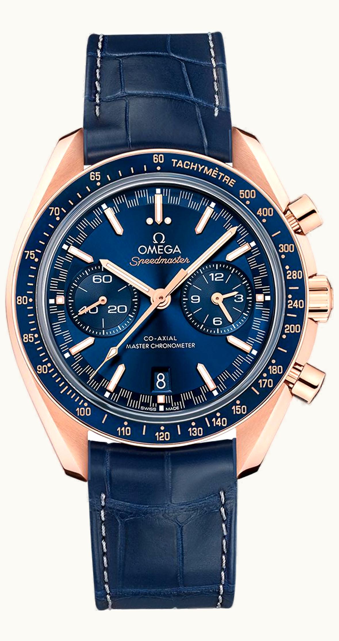 Omega Speedmaster Racing Master Co-Axial / Sedna / Blue / Alligator