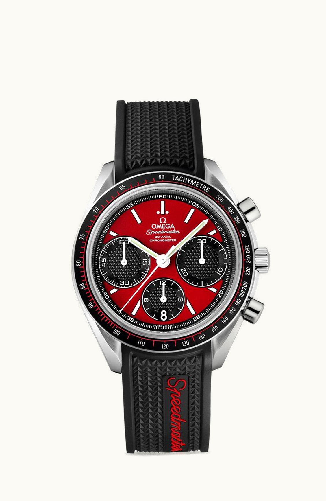 Omega Speedmaster Racing Co-Axial Chronograph Stainless Steel / Red / Rubber