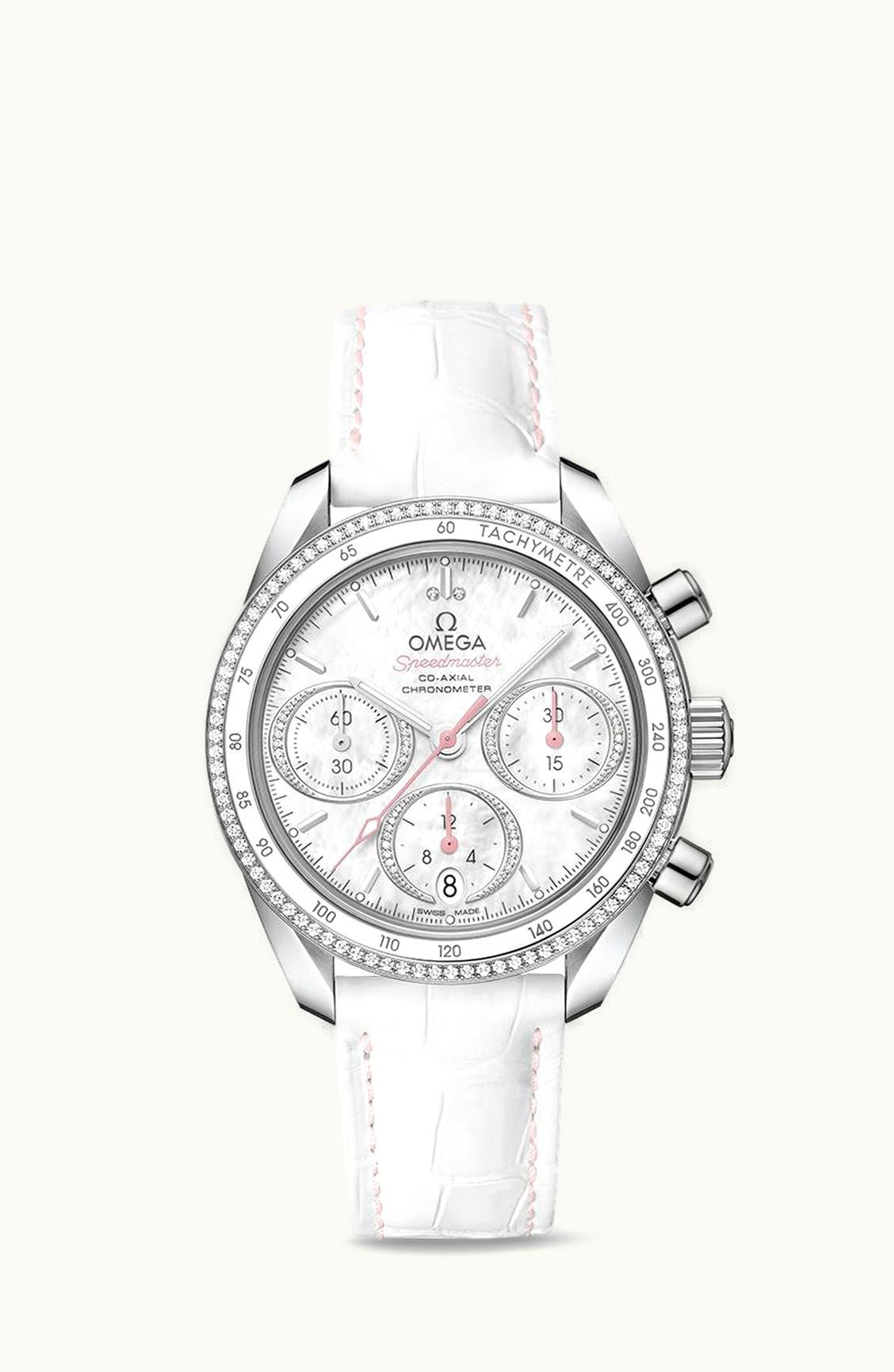 Omega Speedmaster Co-Axial 38 Stainless Steel / Diamond / MOP / Strap