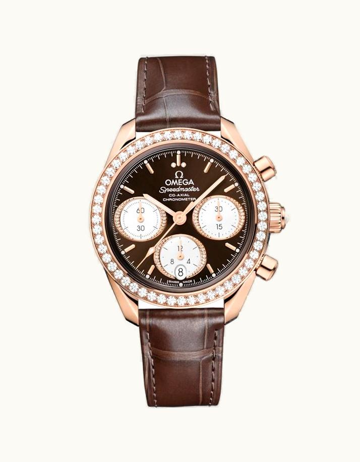 Omega Speedmaster Date 38 Sedna Gold - Diamond / Brown