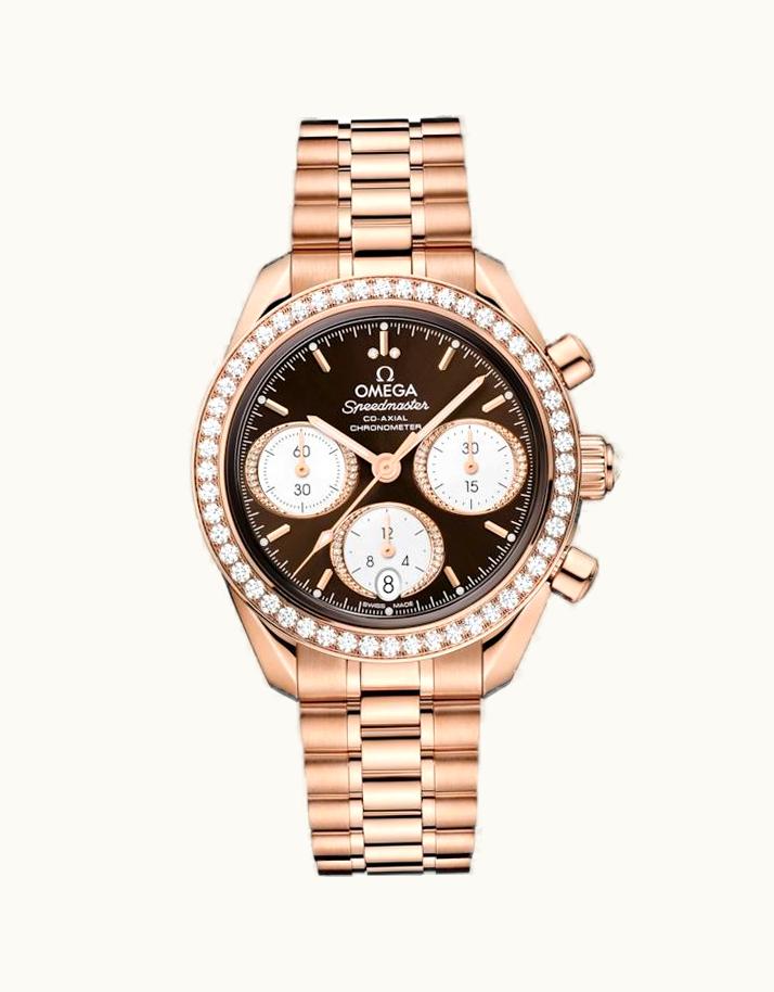 Omega Speedmaster Date 38 Sedna Gold - Diamond / Brown / Bracelet