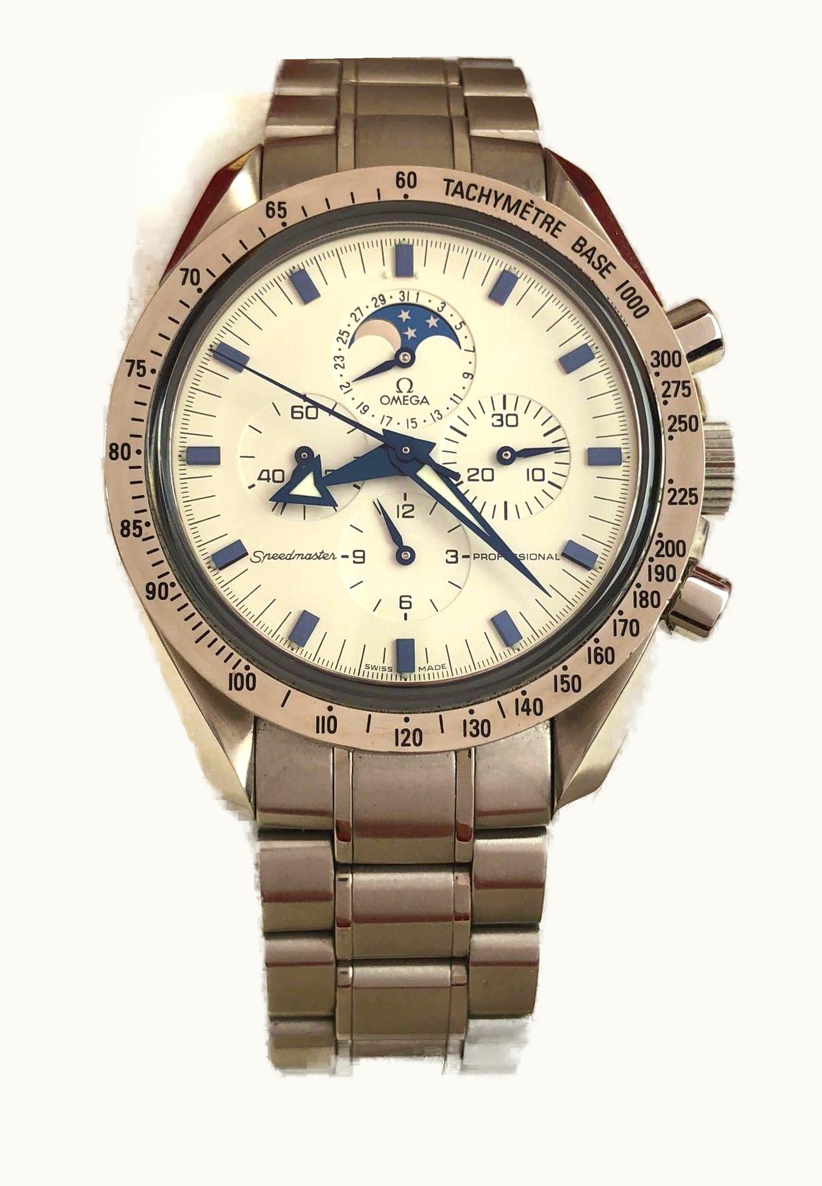 Omega Speedmaster Professional Moonphase Broad Arrow Stainless Steel / Ivory
