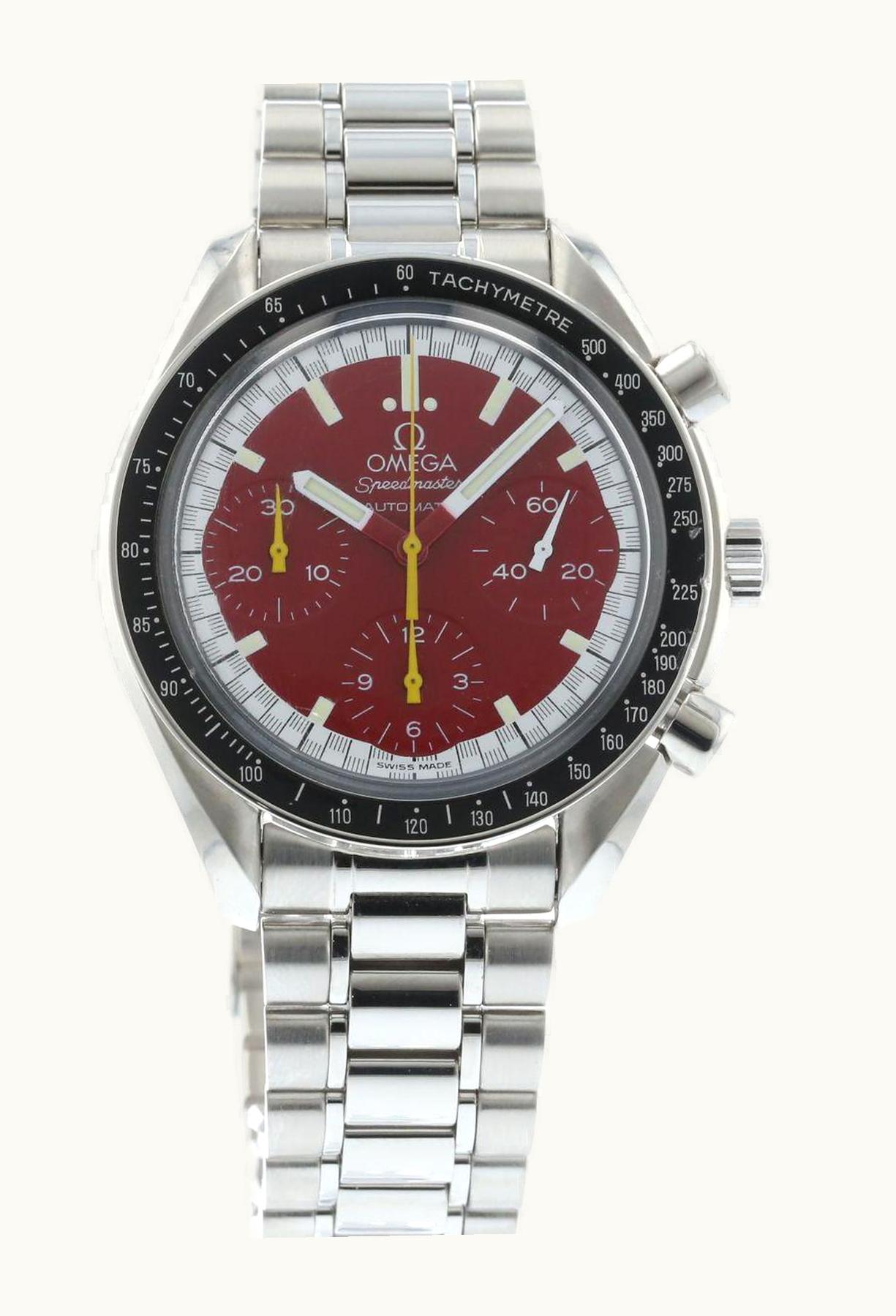 Omega Speedmaster Reduced Stainless Steel / Red / Bracelet / Schumacher