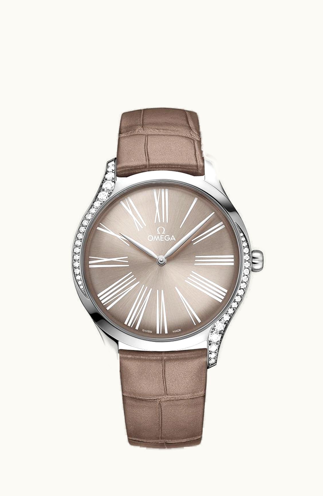 Omega De Ville Trésor 39 Stainless Steel / Grey - Roman / Alligator