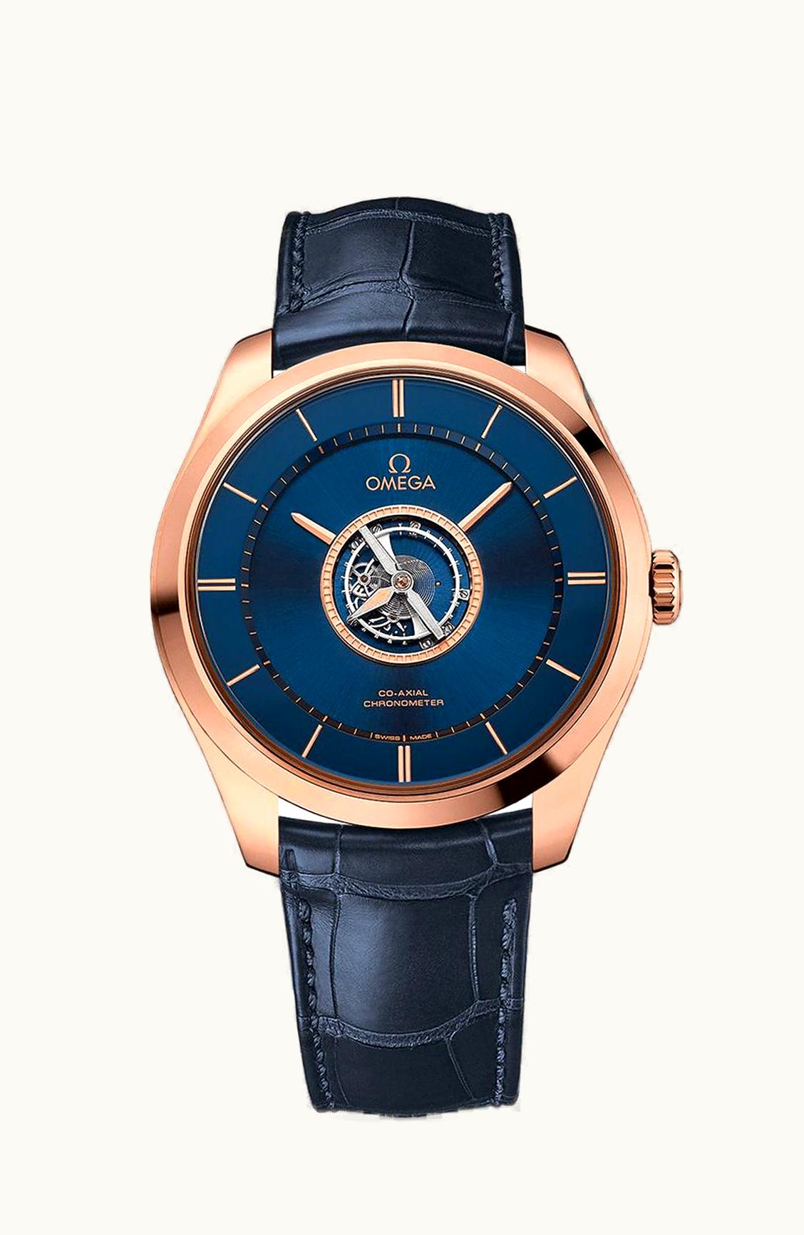 Omega De Ville Trésor Tourbillon Sedna Gold / Blue