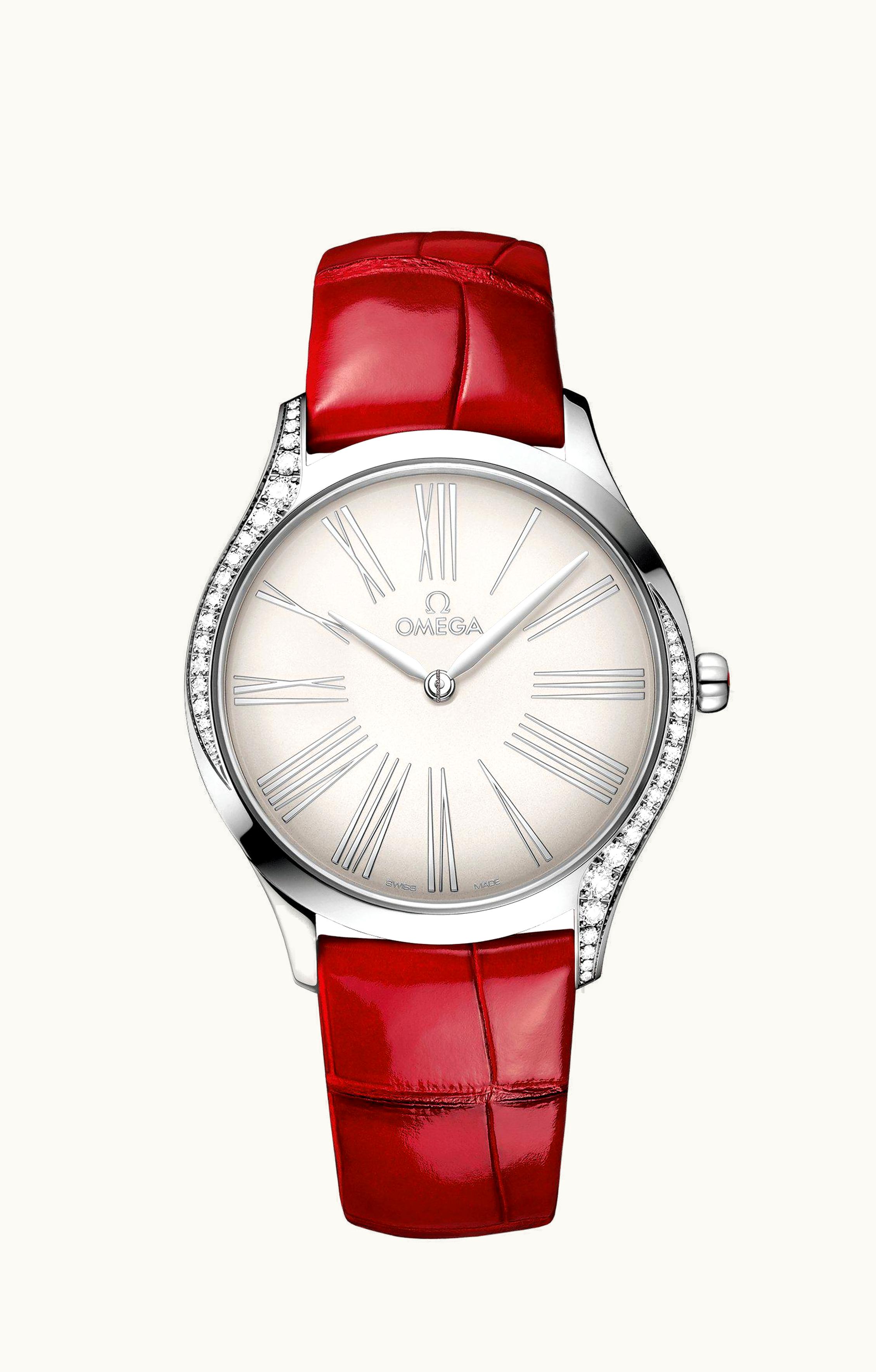 Omega De Ville Trésor 36 Stainless Steel / Silver - Roman / Alligator