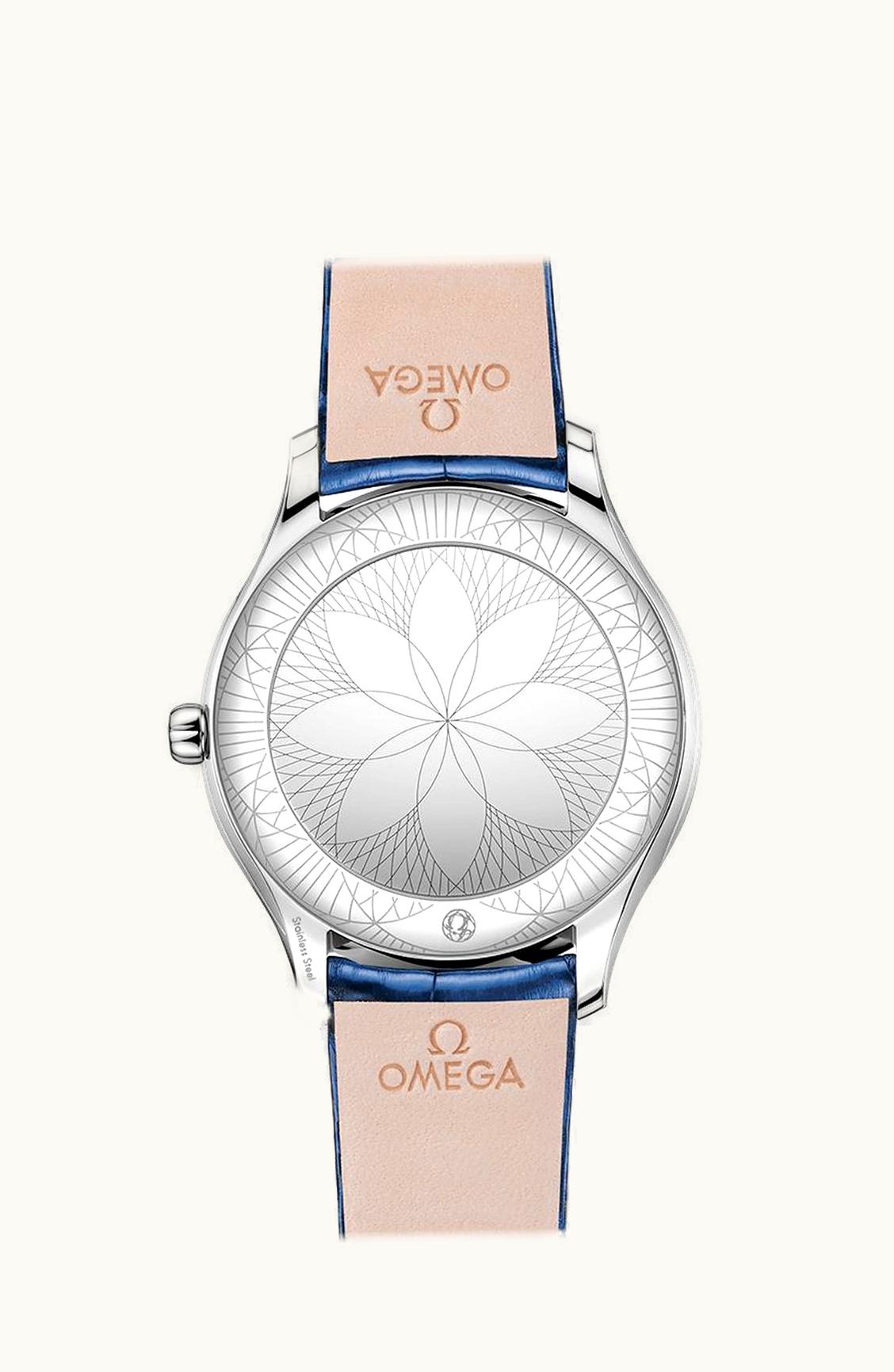 Omega De Ville Trésor 39 Stainless Steel / Blue - Roman / Alligator