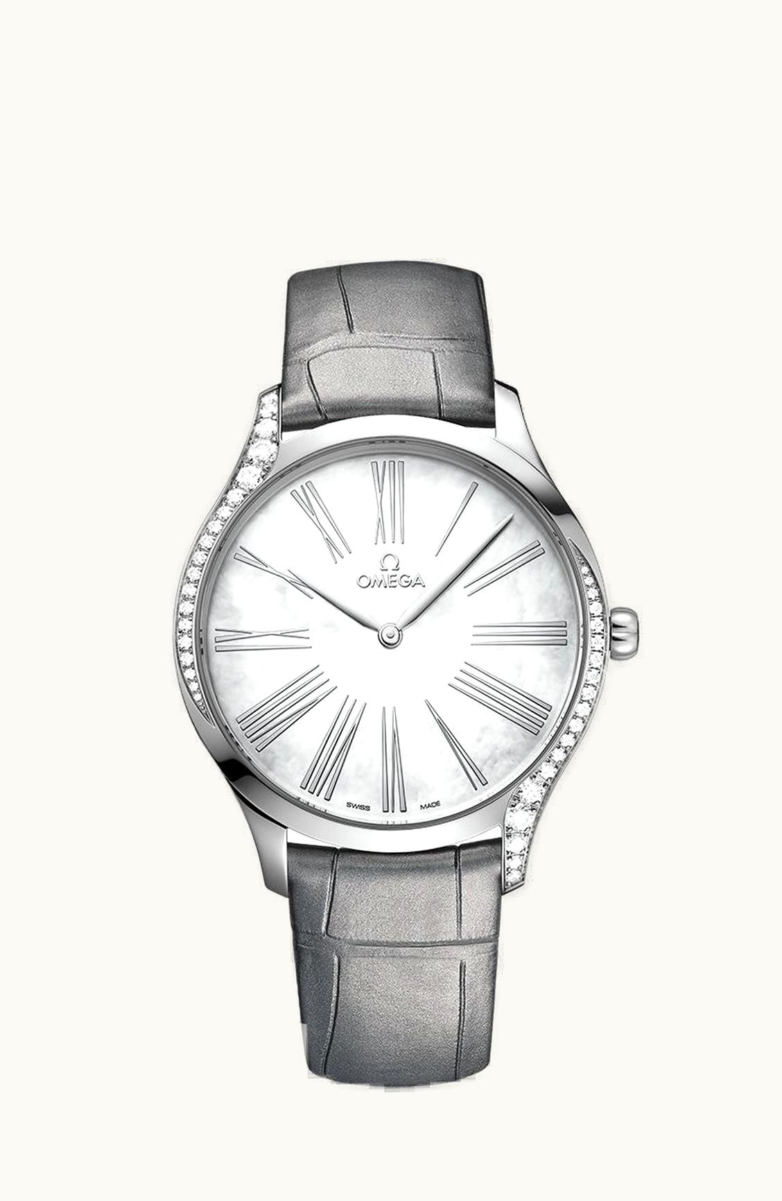 Omega De Ville Trésor 39 Stainless Steel / MOP - Roman / Alligator