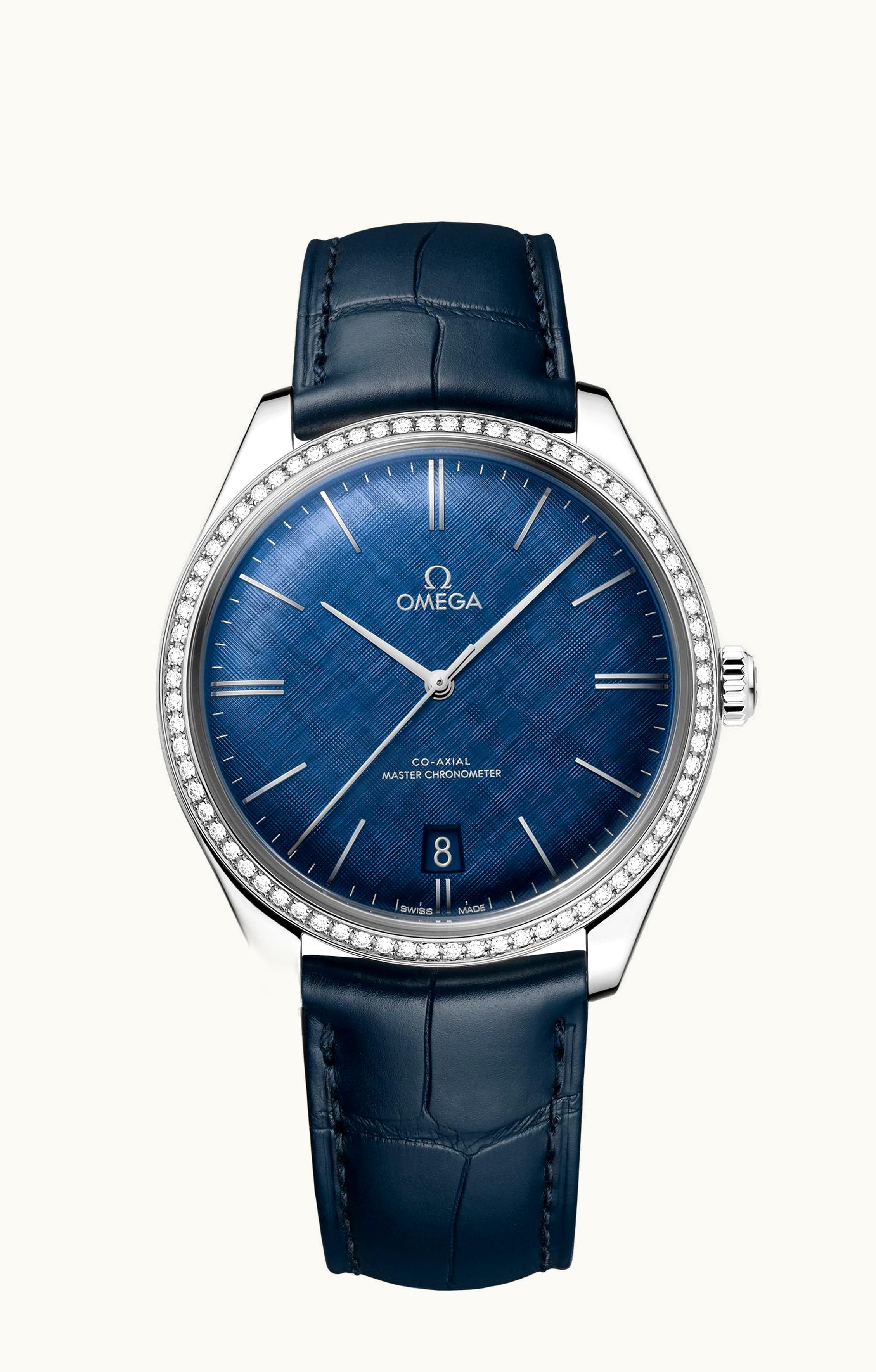 Omega De Ville Trésor Master Chronometer Stainless Steel / Diamond / Blue