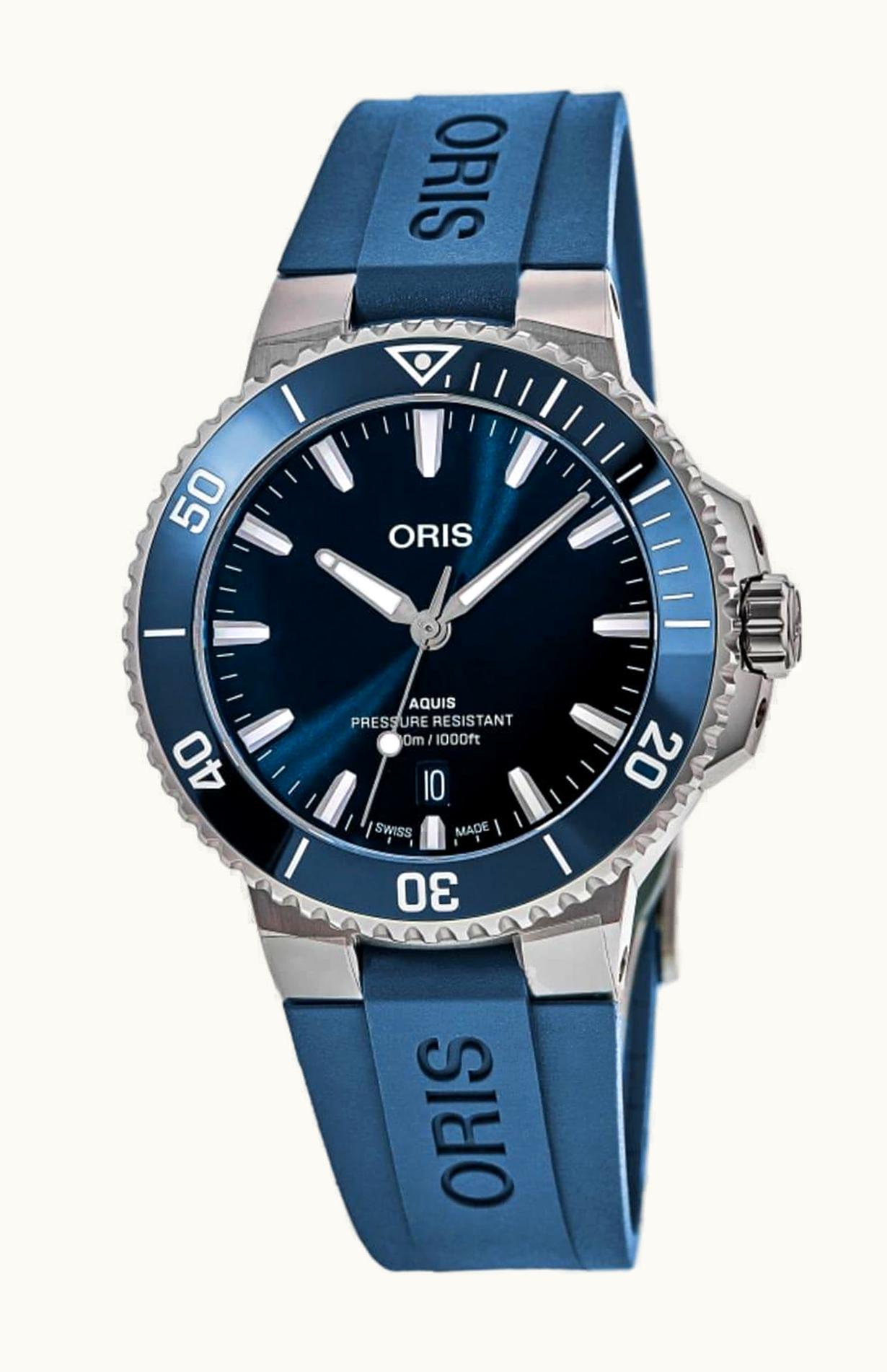 Oris Aquis Date 41.5 Stainless Steel / Blue / Rubber