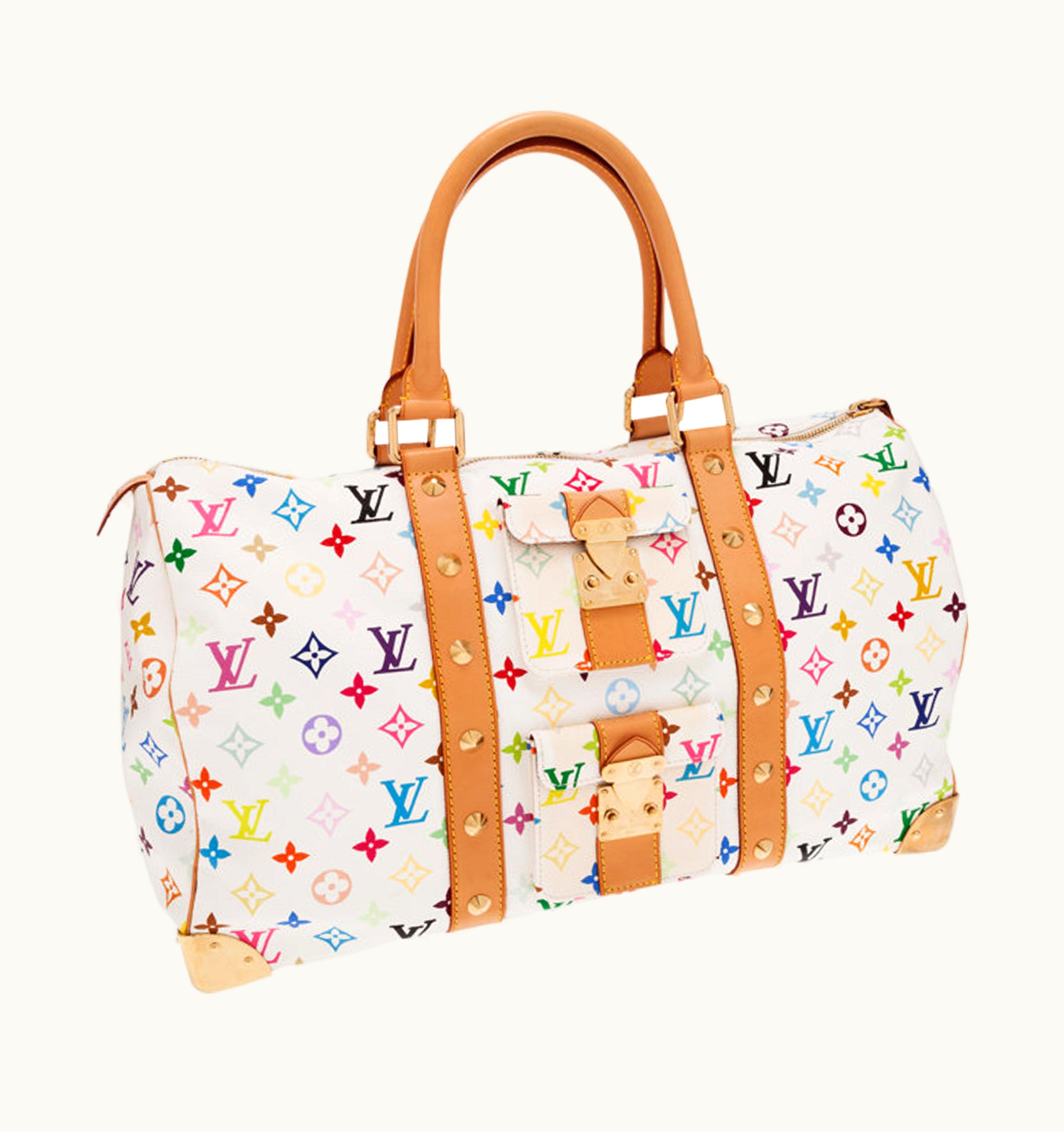 Louis Vuitton Louis Vuitton X Takashi Murakami Keepall Monogram 45 White Multicolor