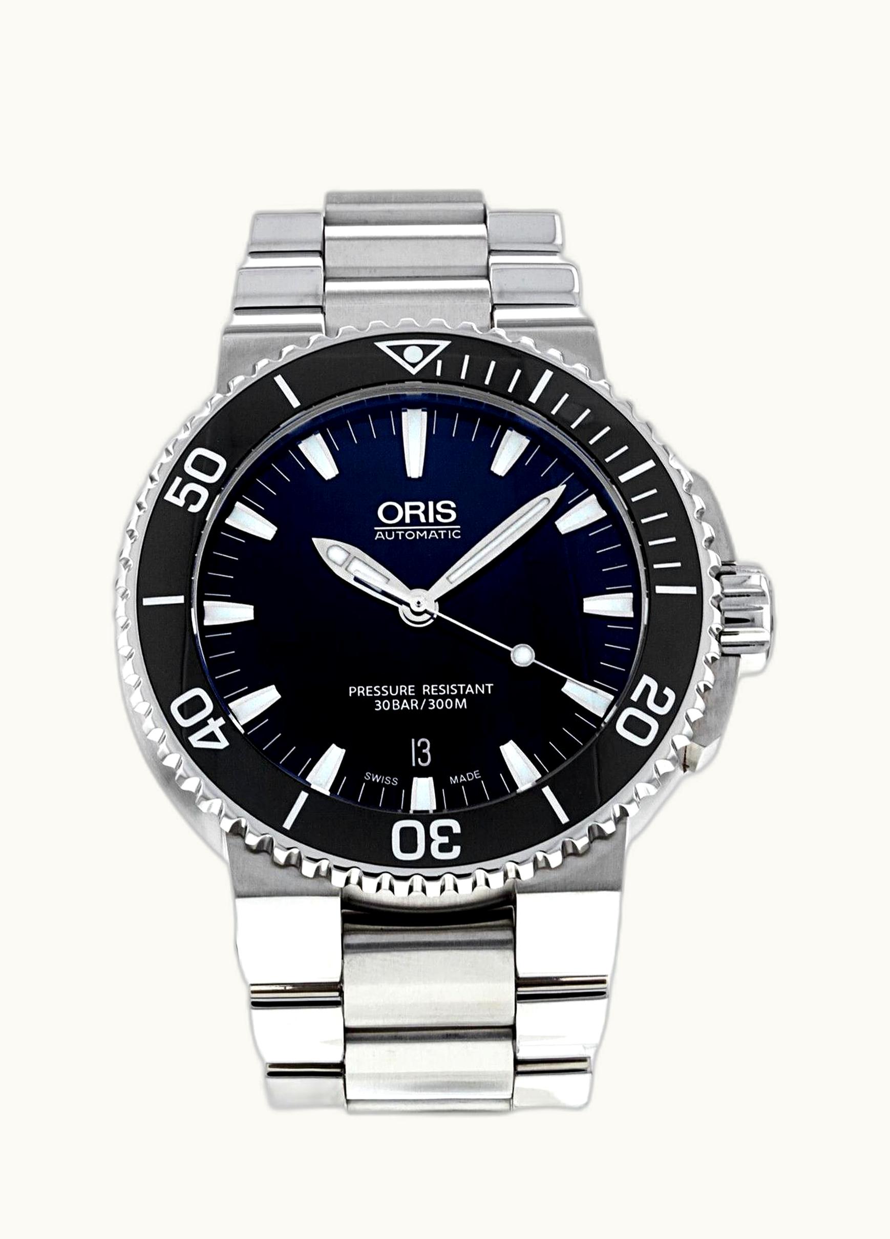 Oris Aquis Date 43 Stainless Steel / Blue / Rubber
