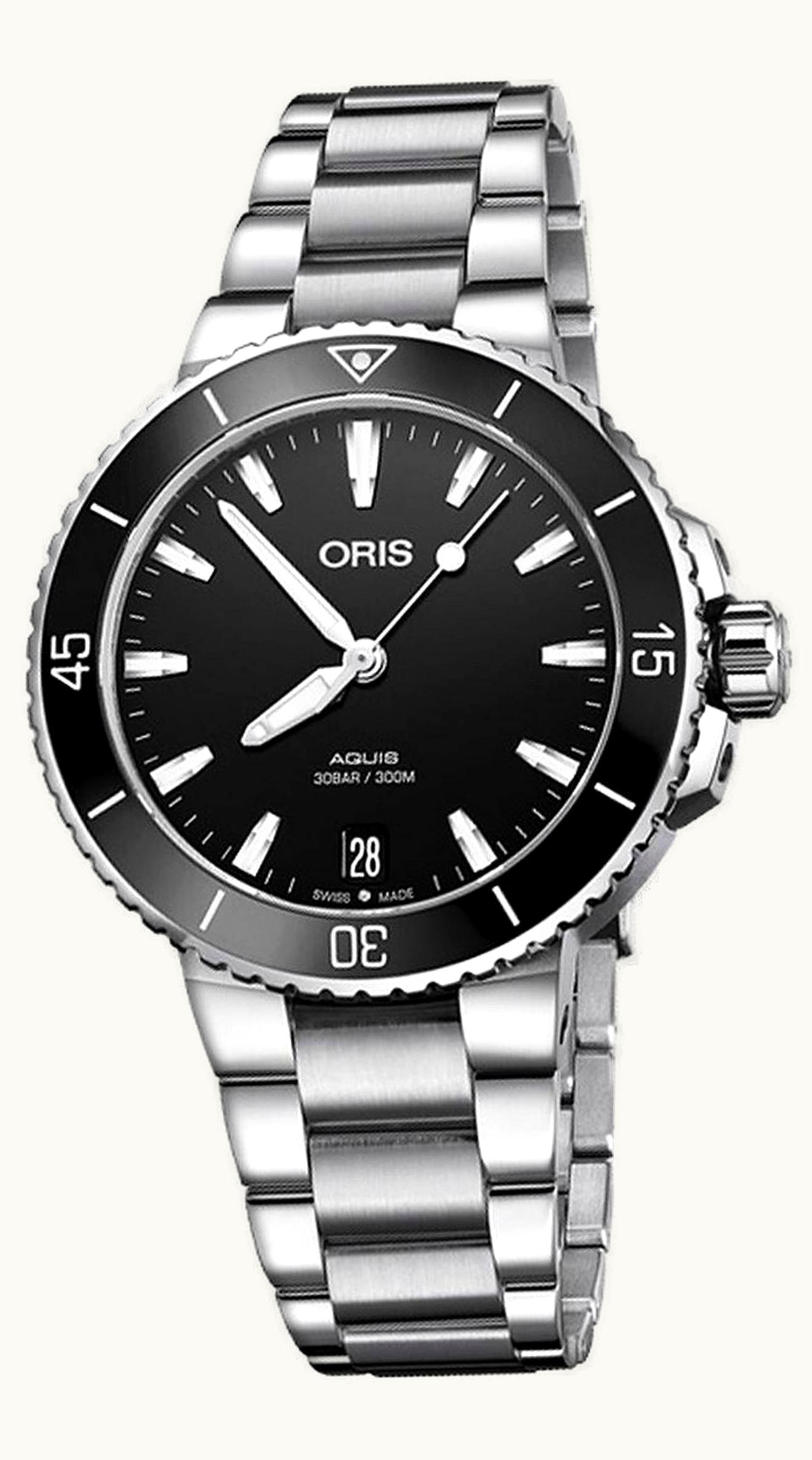 Oris Aquis Date 36.5 Stainless Steel / Black / Bracelet