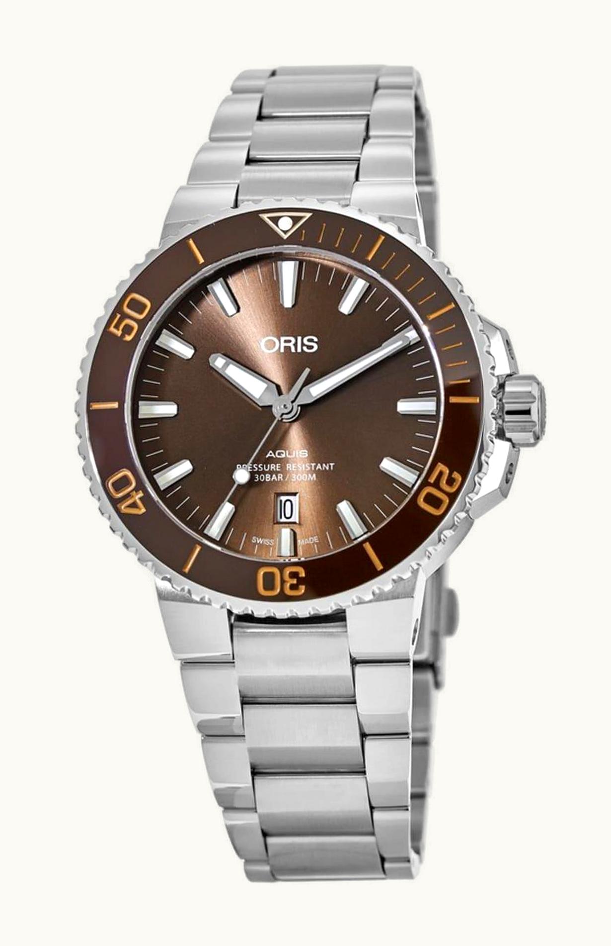 Oris Aquis Date 43.5 Stainless Steel / Brown / Bracelet