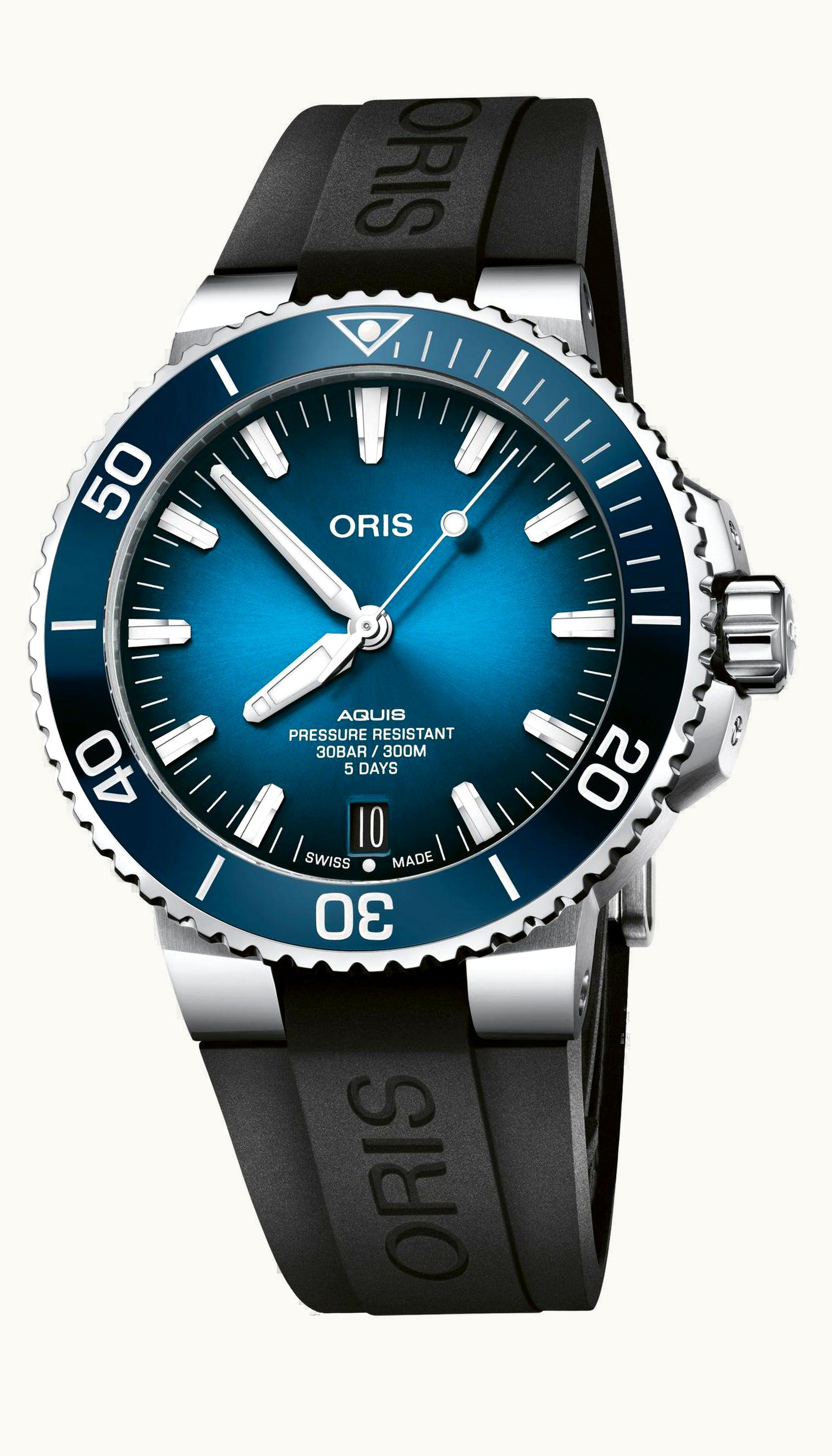 Oris Aquis Date Calibre 400 43.5 Stainless Steel / Blue / Rubber