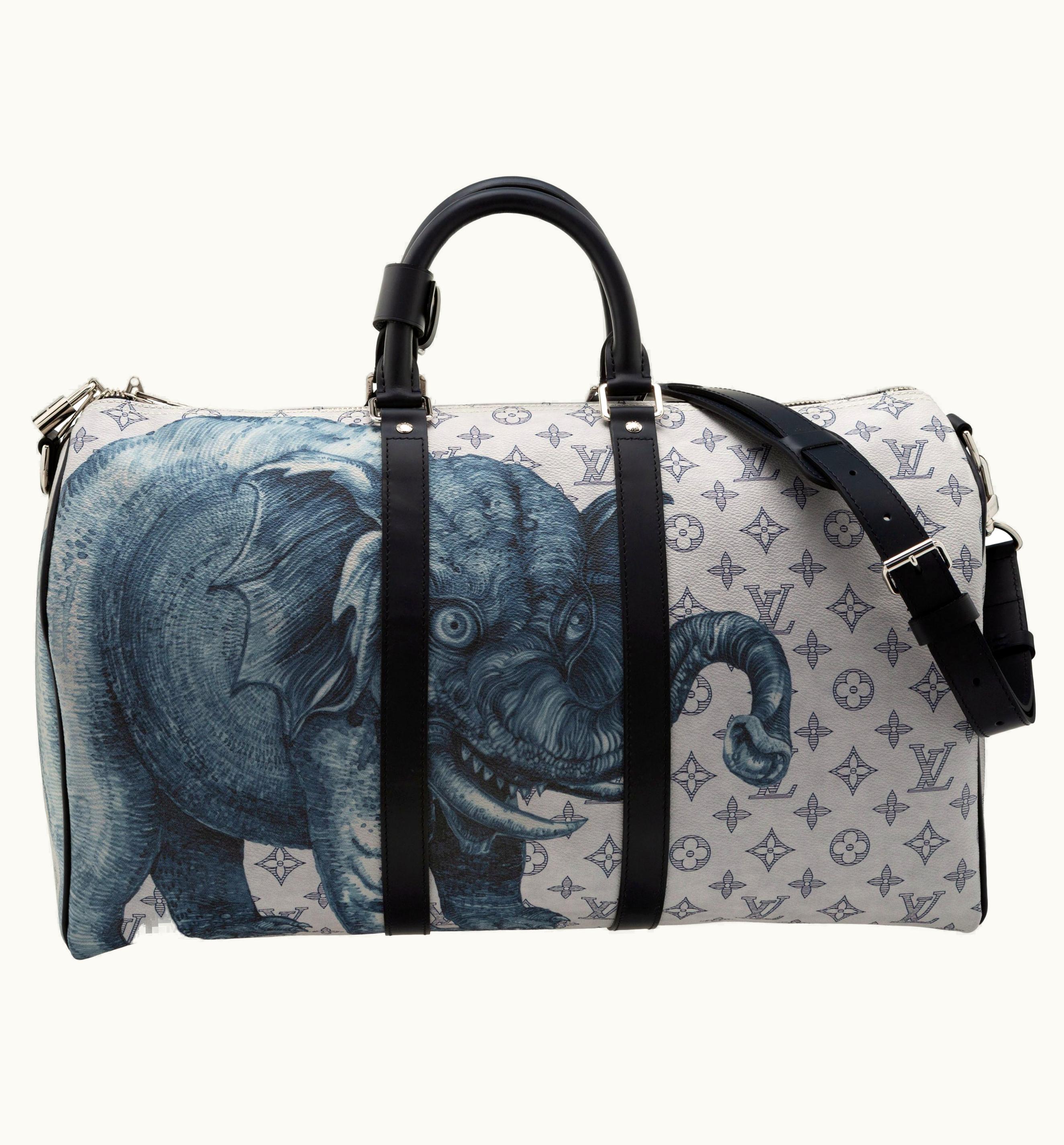 Louis Vuitton Louis Vuitton X Chapman Brothers Keepall Bandouliere Monogram Savane Ink 45 Blue/Grey