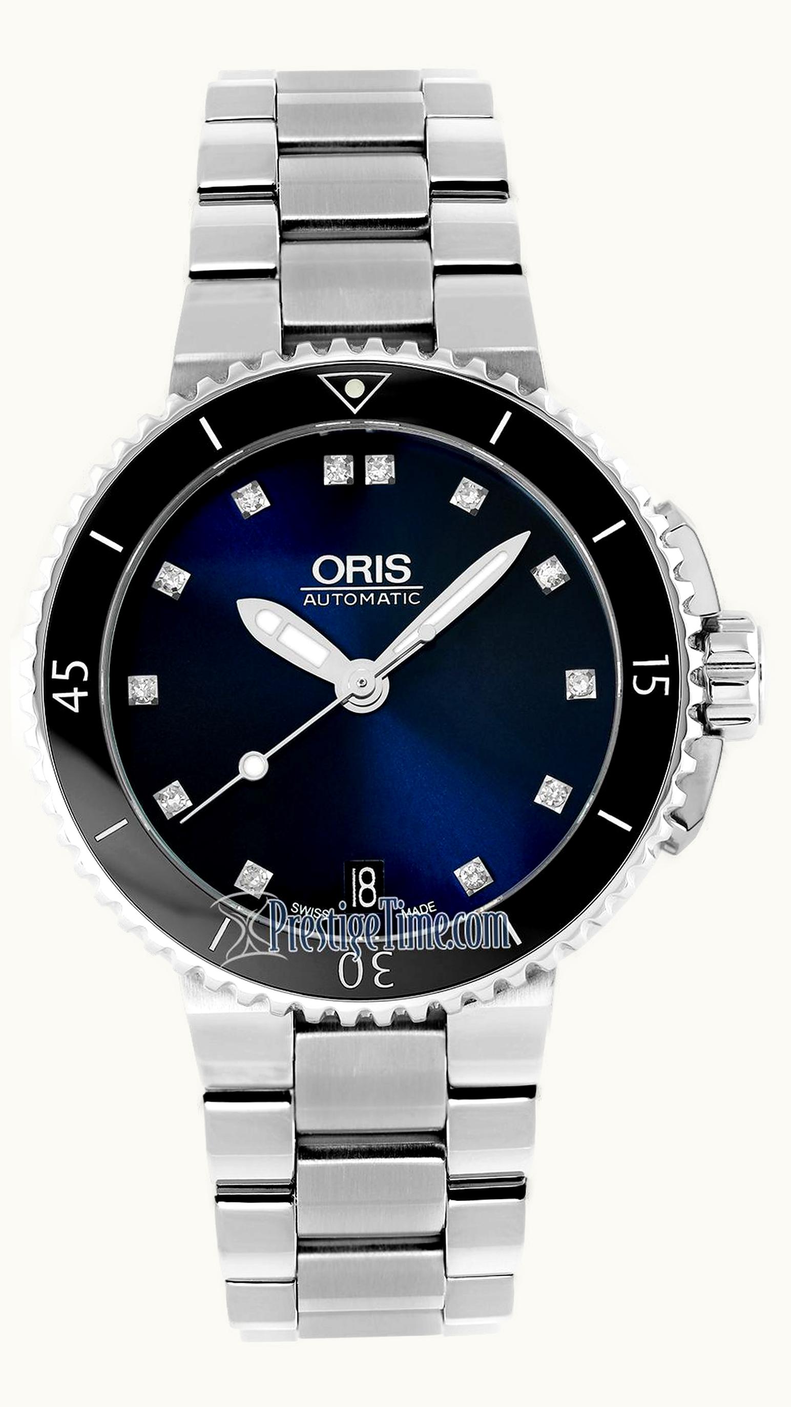 Oris Aquis Date Diamonds 36 Stainless Steel / Black - Diamond / Bracelet