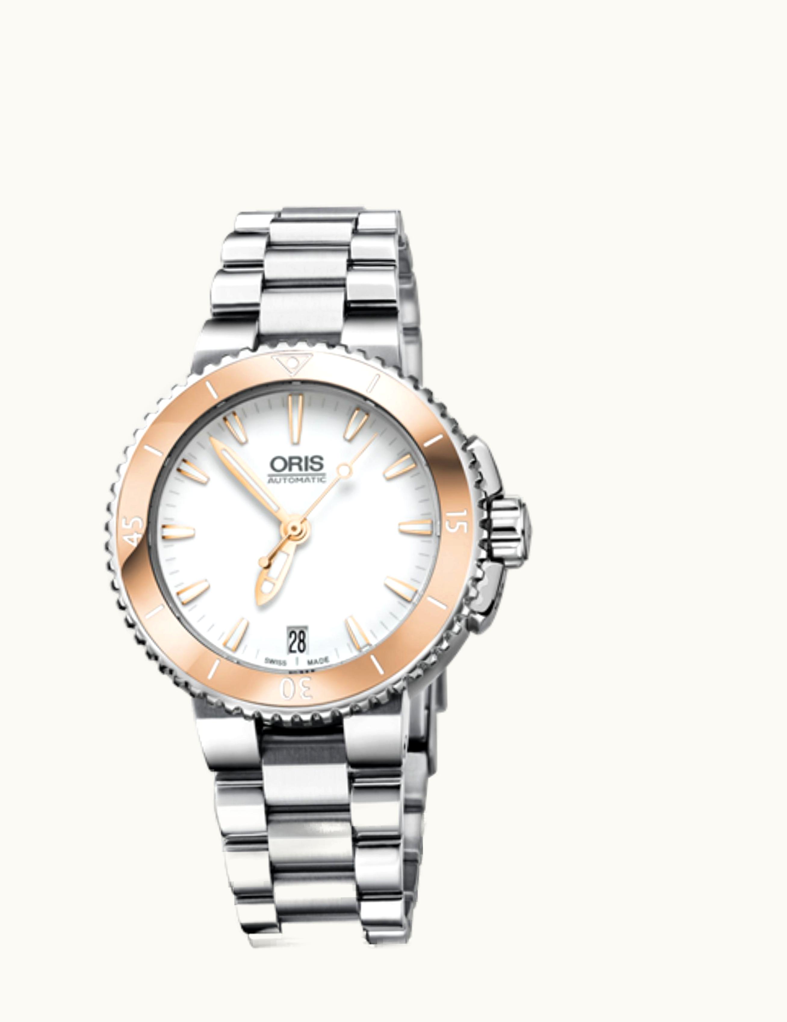 Oris Aquis Date 36 Stainless Steel / White / Bracelet