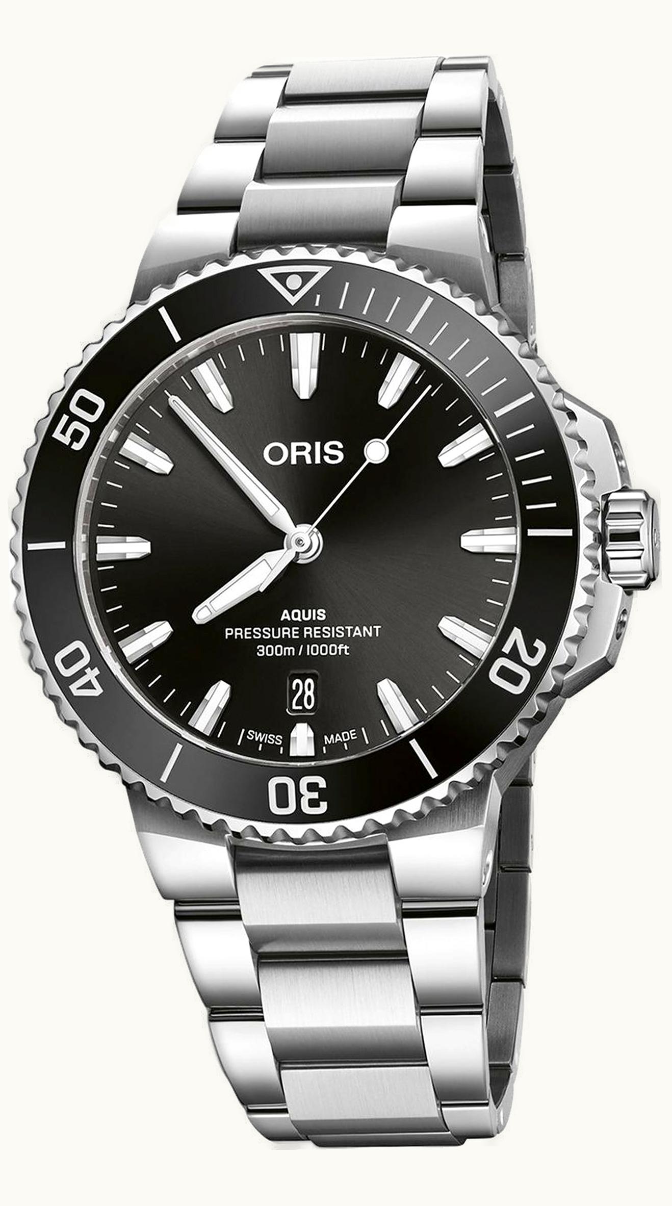 Oris Aquis Date 39.5 Stainless Steel / Black / Bracelet