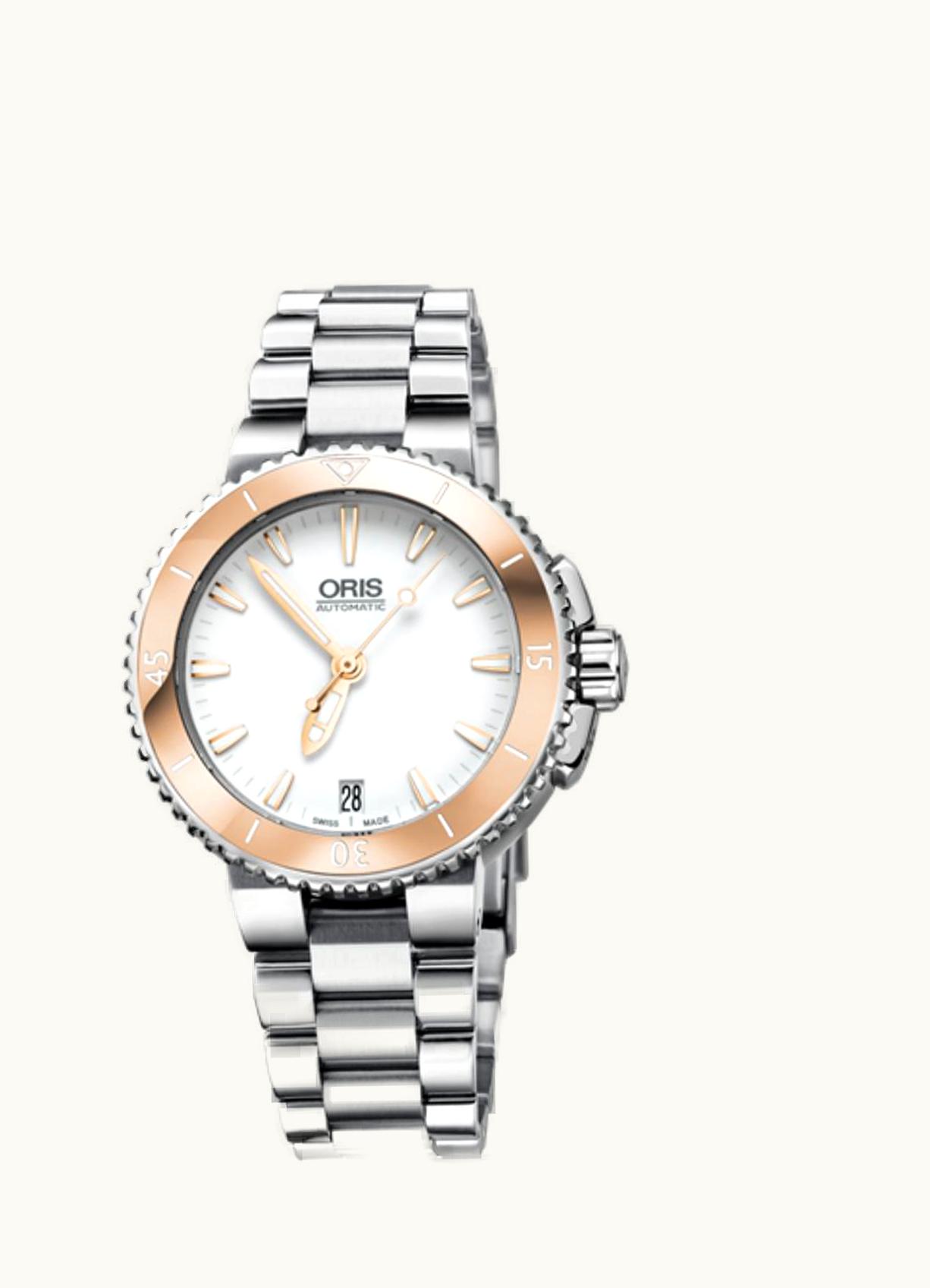 Oris Aquis Date 36 Stainless Steel / White / Bracelet