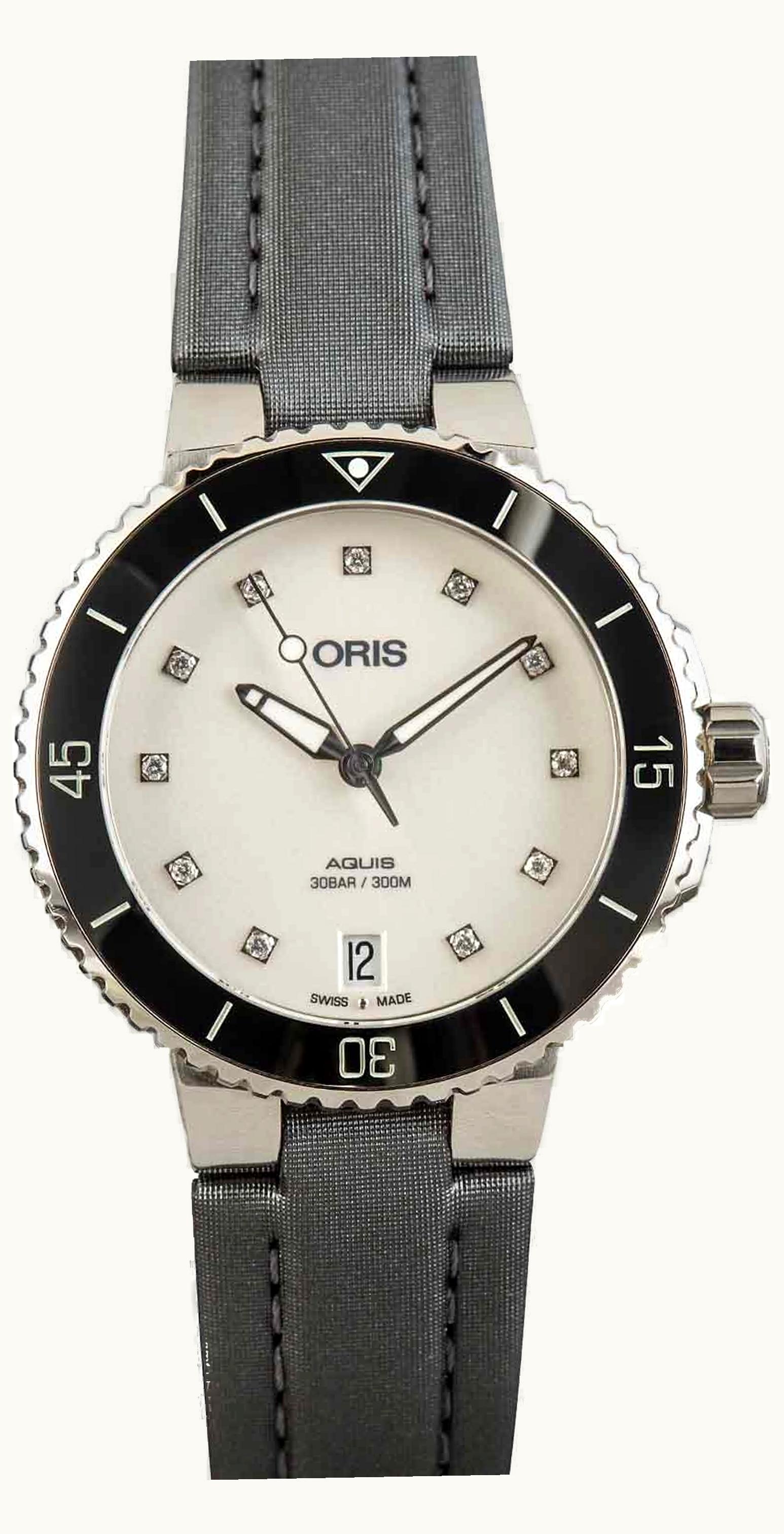 Oris Aquis Date 36.5 Stainless Steel / White - Diamond / Bracelet