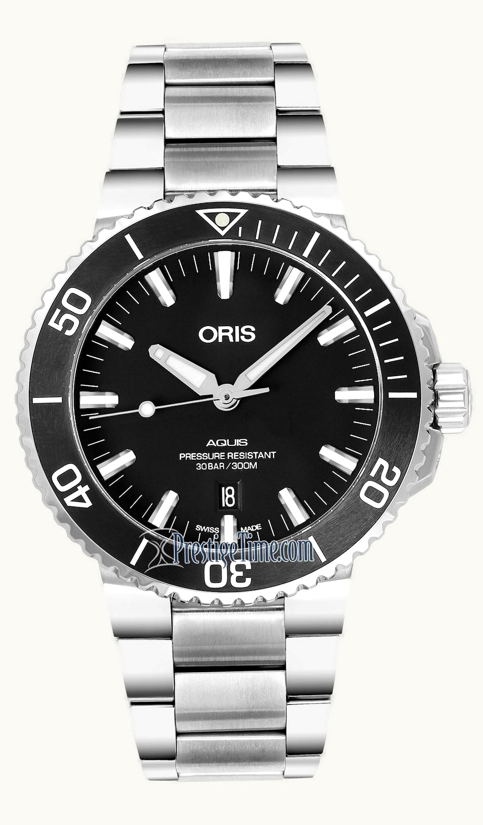 Oris Aquis Date 43.5 Stainless Steel / Matte Black / Bracelet