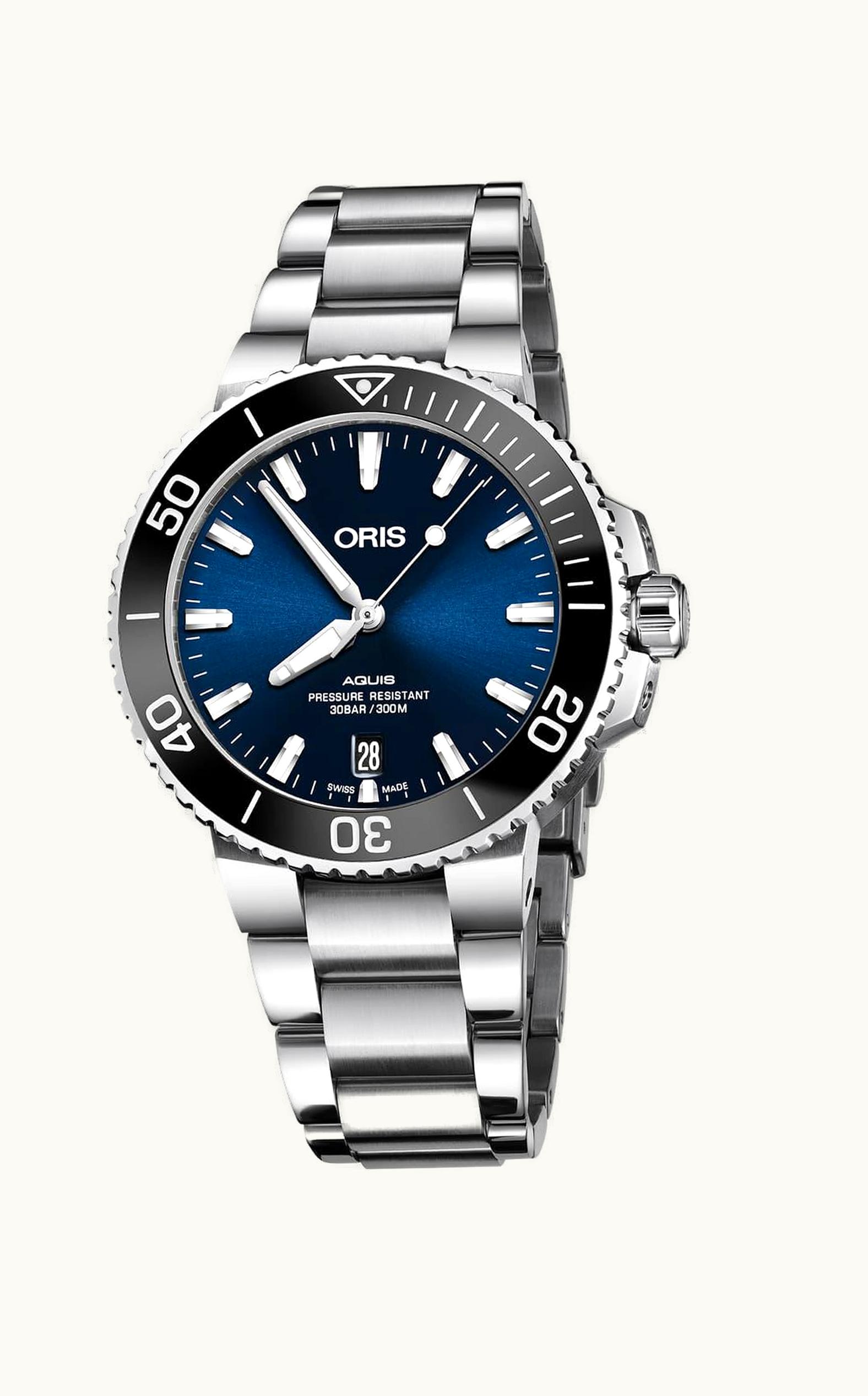 Oris Aquis Date 39.5 Stainless Steel / Blue / Bracelet