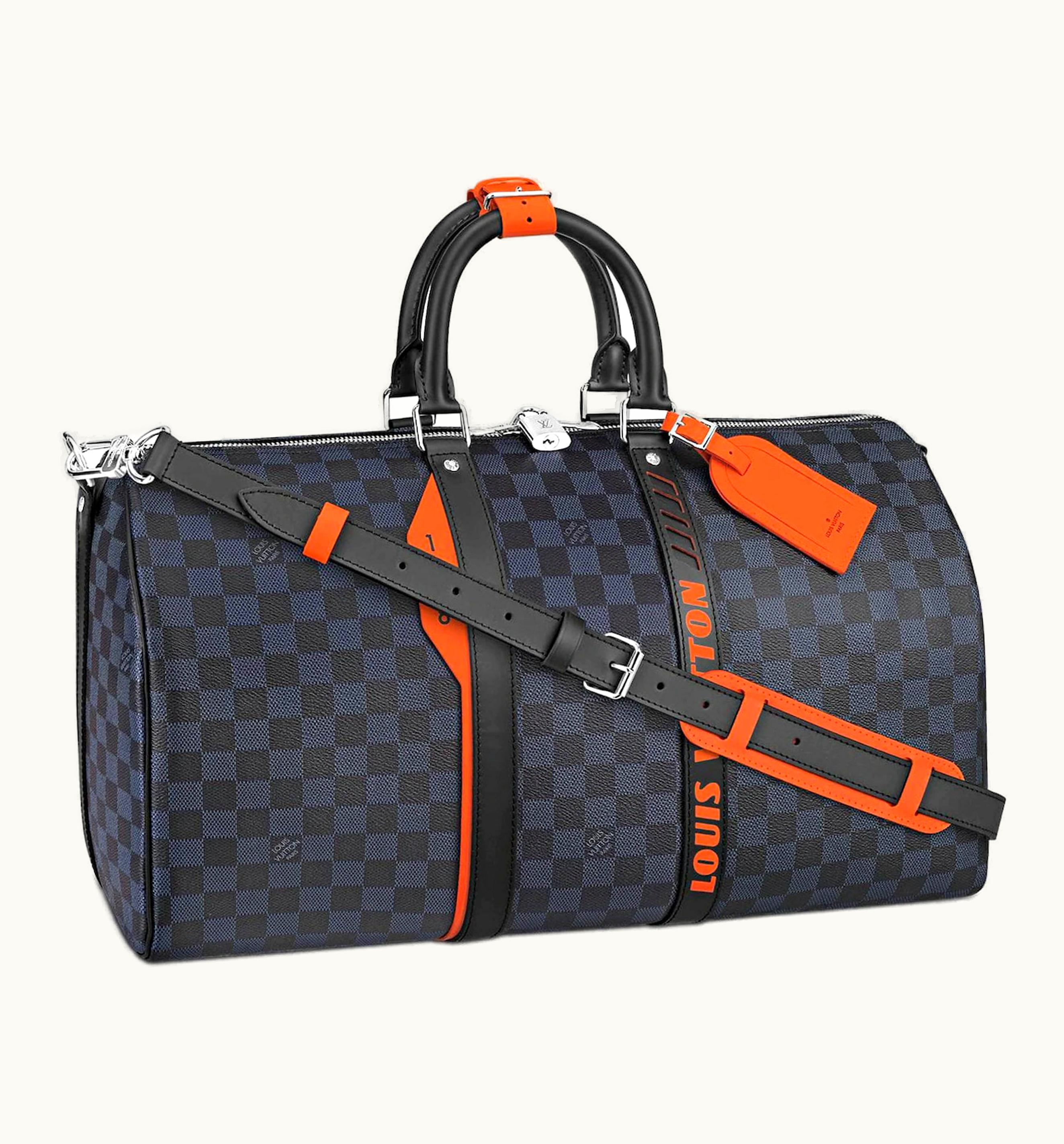 Louis Vuitton Louis Vuitton Keepall Bandouliere Damier Cobalt Race 45 Travel Bag Blue Orange