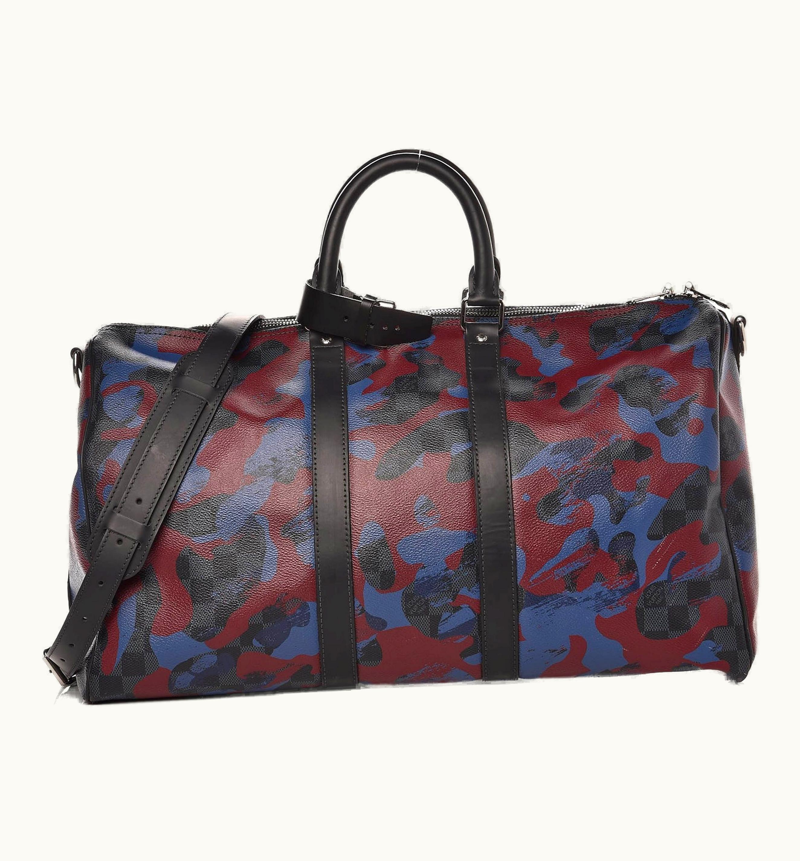 Louis Vuitton Louis Vuitton Keepall Bandouliere Damier Cobalt Camouflage 45 Bordeaux