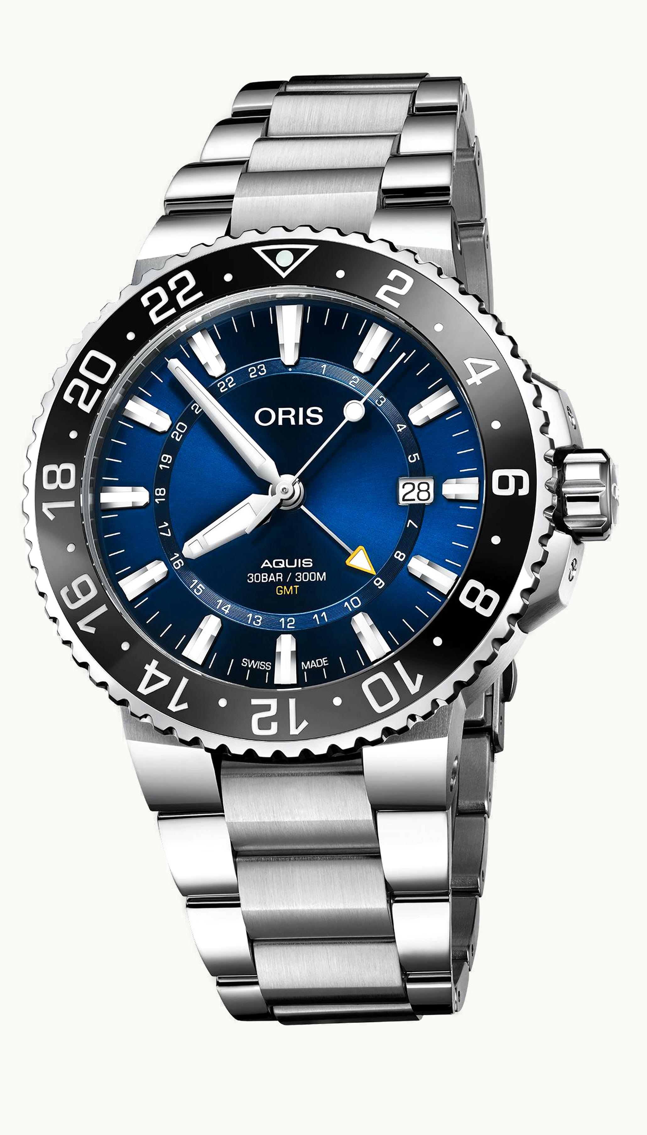 Oris Aquis GMT 43.5 Stainless Steel / Blue / Rubber