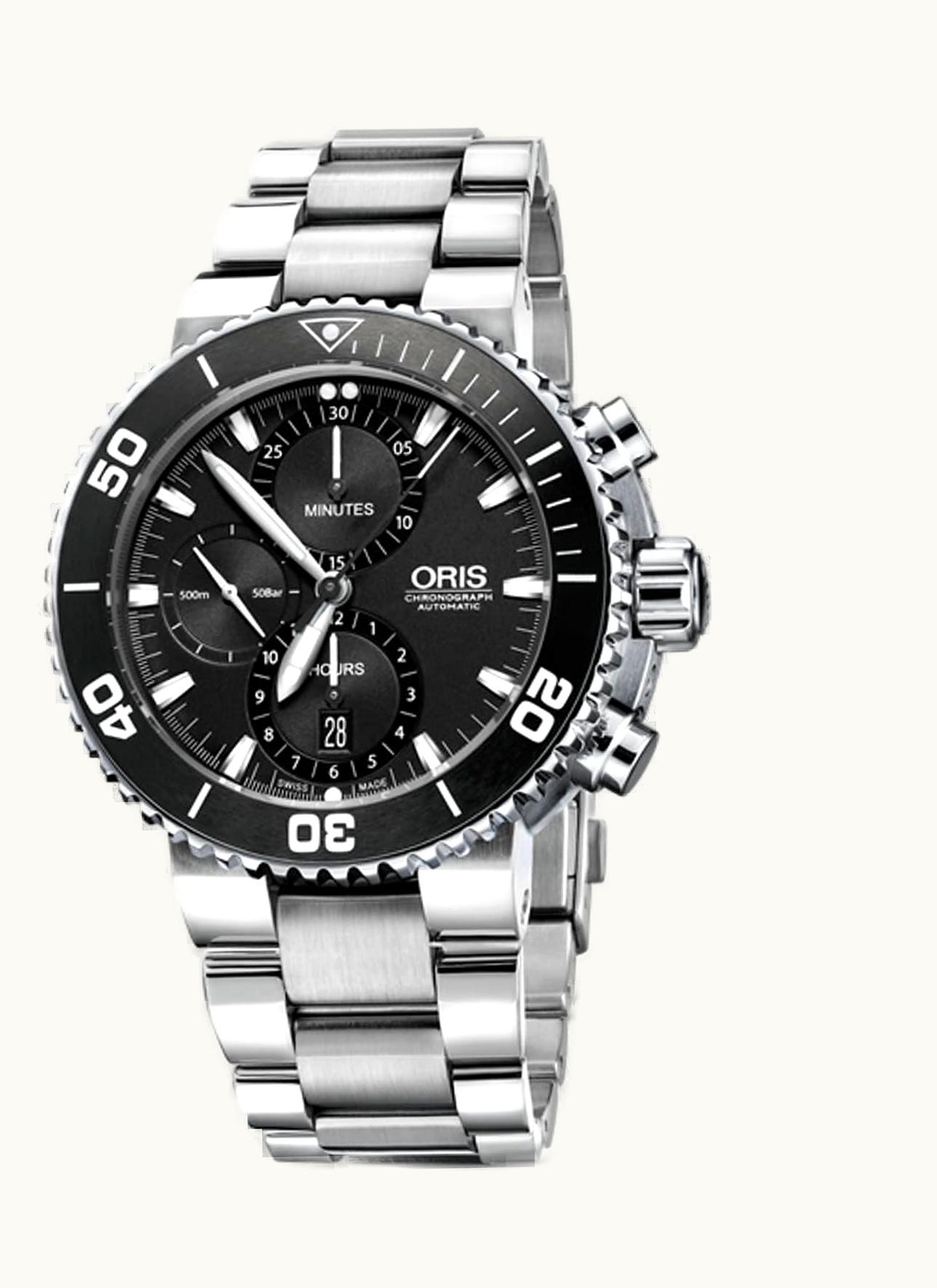 Oris Aquis Chronograph 46 Stainless Steel / Black / Bracelet